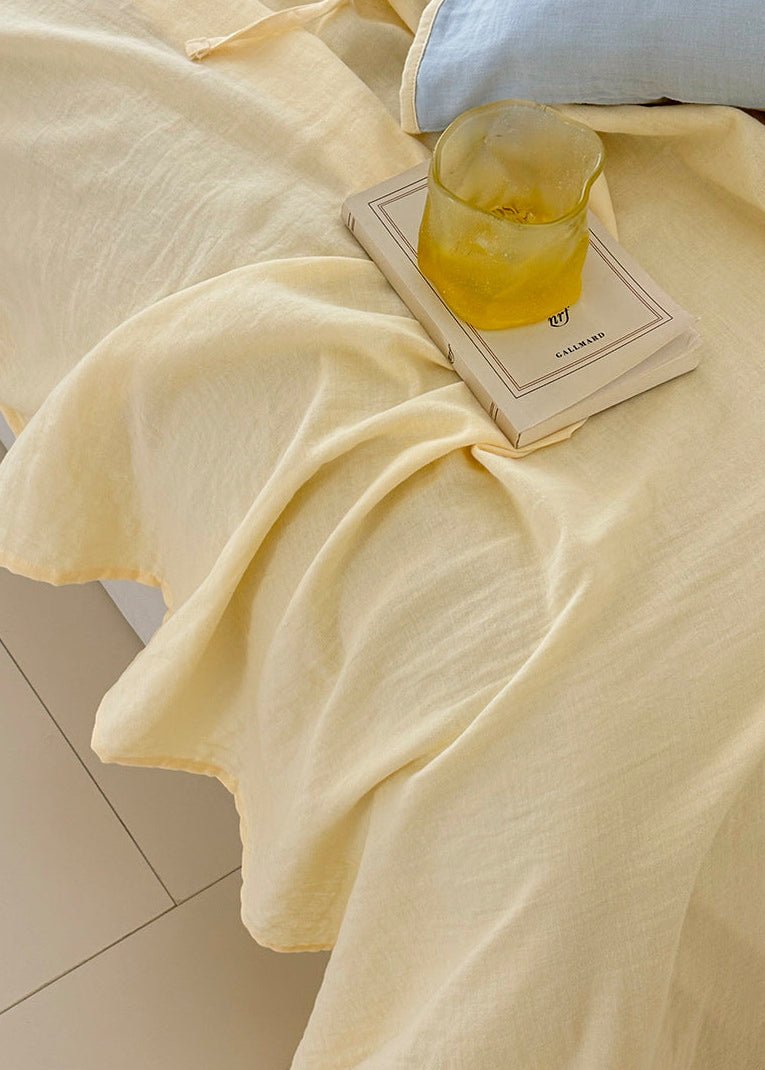 - Ever Lasting - Serena Ribbon Tied Bedding Set / Pink - Bedding Set - Ever Lasting