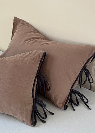 - Ever Lasting - Serena Ribbon Tied Bedding Set / Pink - Bedding Set - Ever Lasting