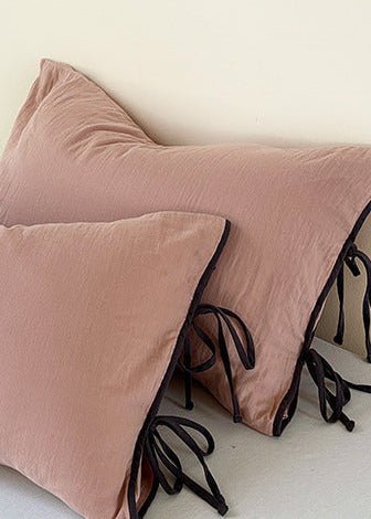 - Ever Lasting - Serena Ribbon Tied Bedding Set / Pink - Bedding Set - Ever Lasting