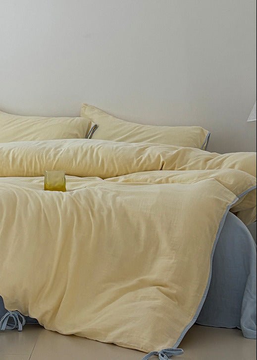 - Ever Lasting - Serena Ribbon Tied Bedding Set / Pink - Bedding Set - Ever Lasting