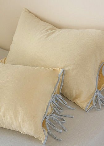 - Ever Lasting - Serena Ribbon Tied Bedding Set / Pink - Bedding Set - Ever Lasting