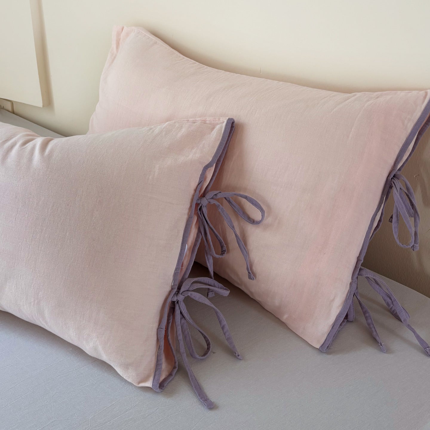 - Ever Lasting - Serena Ribbon Tied Pillowcases / Blue - Pillowcases - Ever Lasting