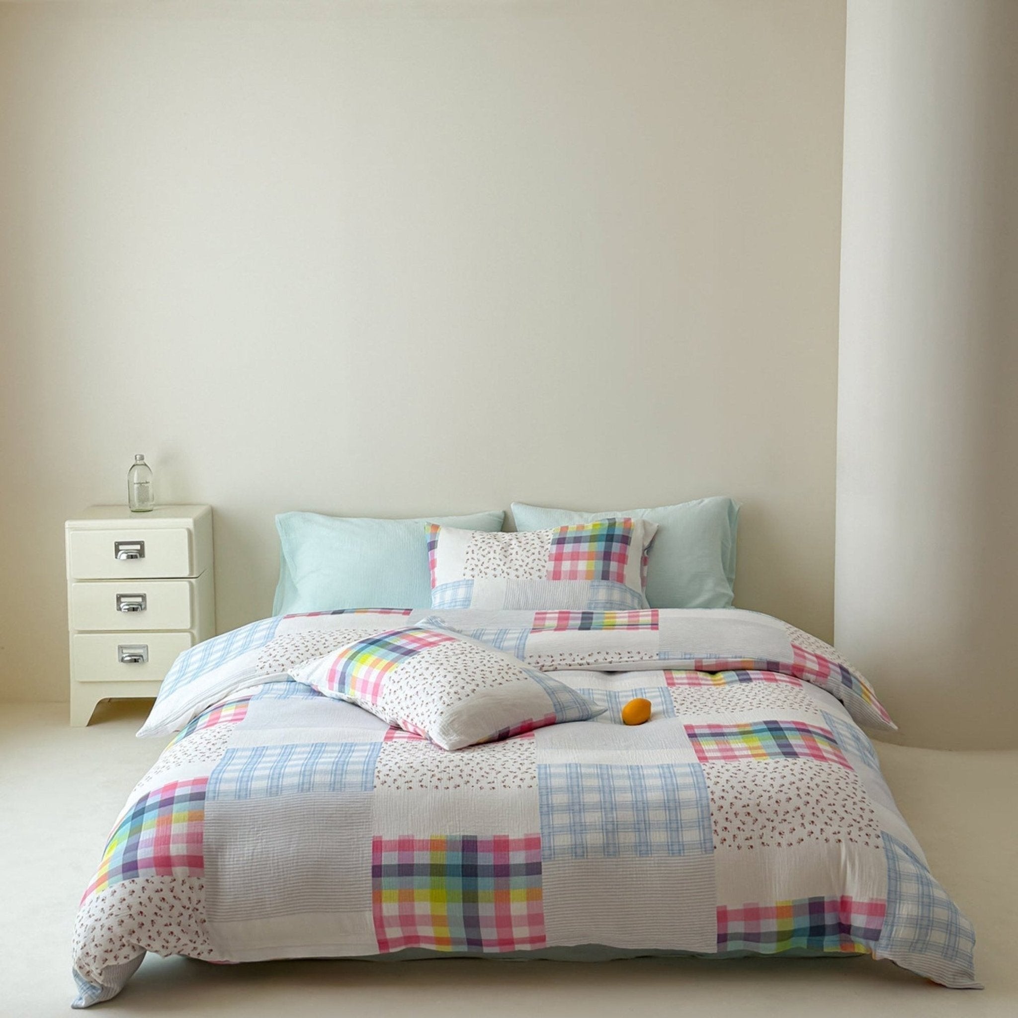 Sienna Double Gauze Gingham Patchwork Pastel Bedding Bundle - Ever Lasting