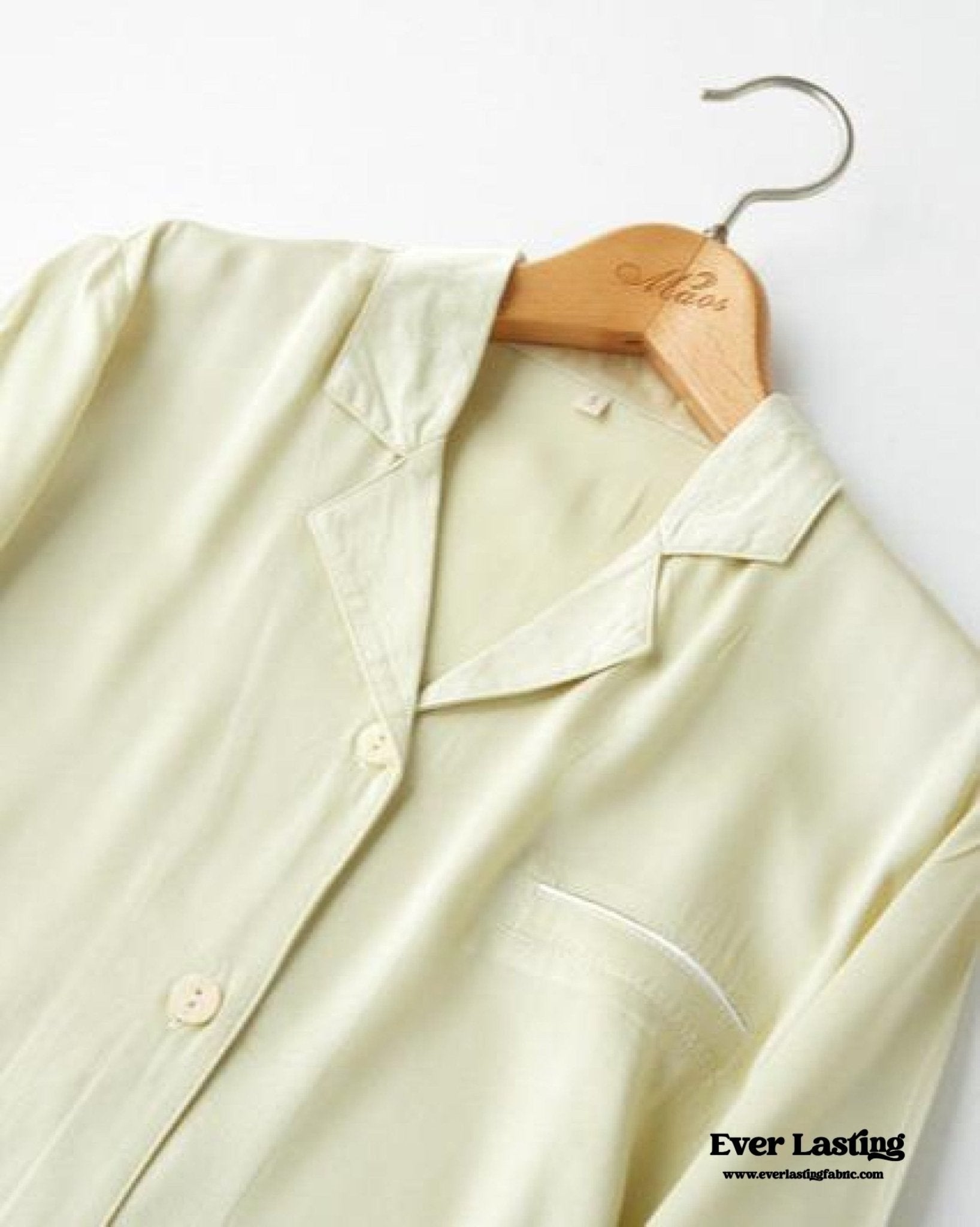 Silky Classic Morandi Silky Pajama Set / Blue - Ever Lasting