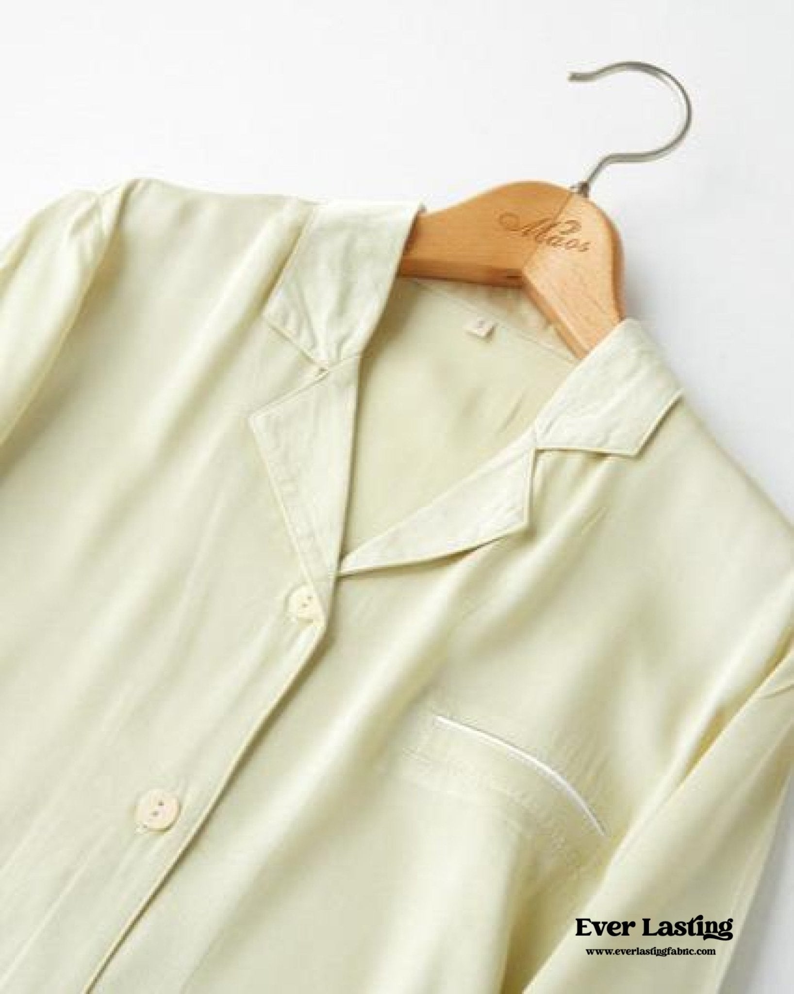 Silky Classic Morandi Silky Pajama Set / Green - Ever Lasting