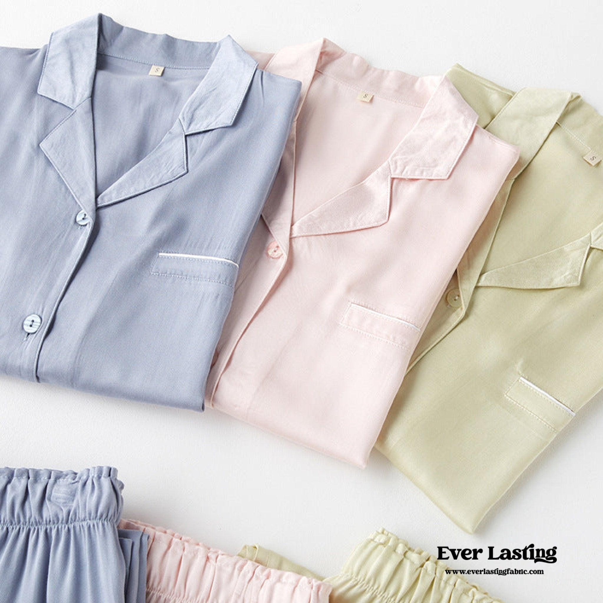 Silky Classic Morandi Silky Pajama Set / Pink - Ever Lasting