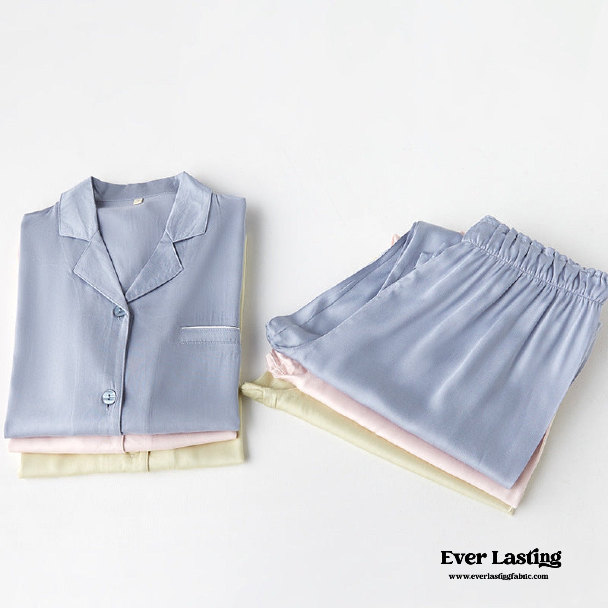 Silky Classic Morandi Silky Pajama Set / Pink - Ever Lasting