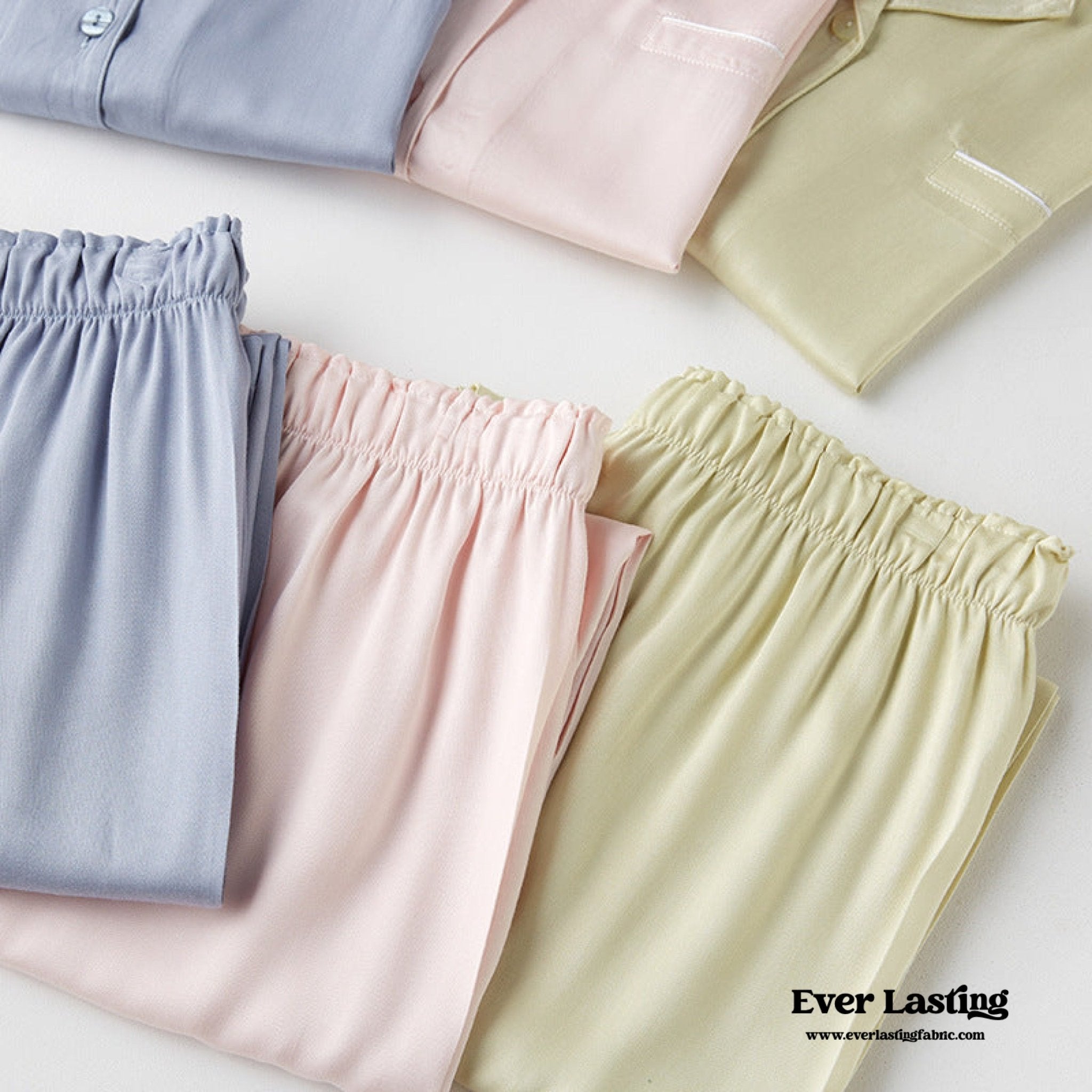 Silky Classic Morandi Silky Pajama Set / Pink - Ever Lasting