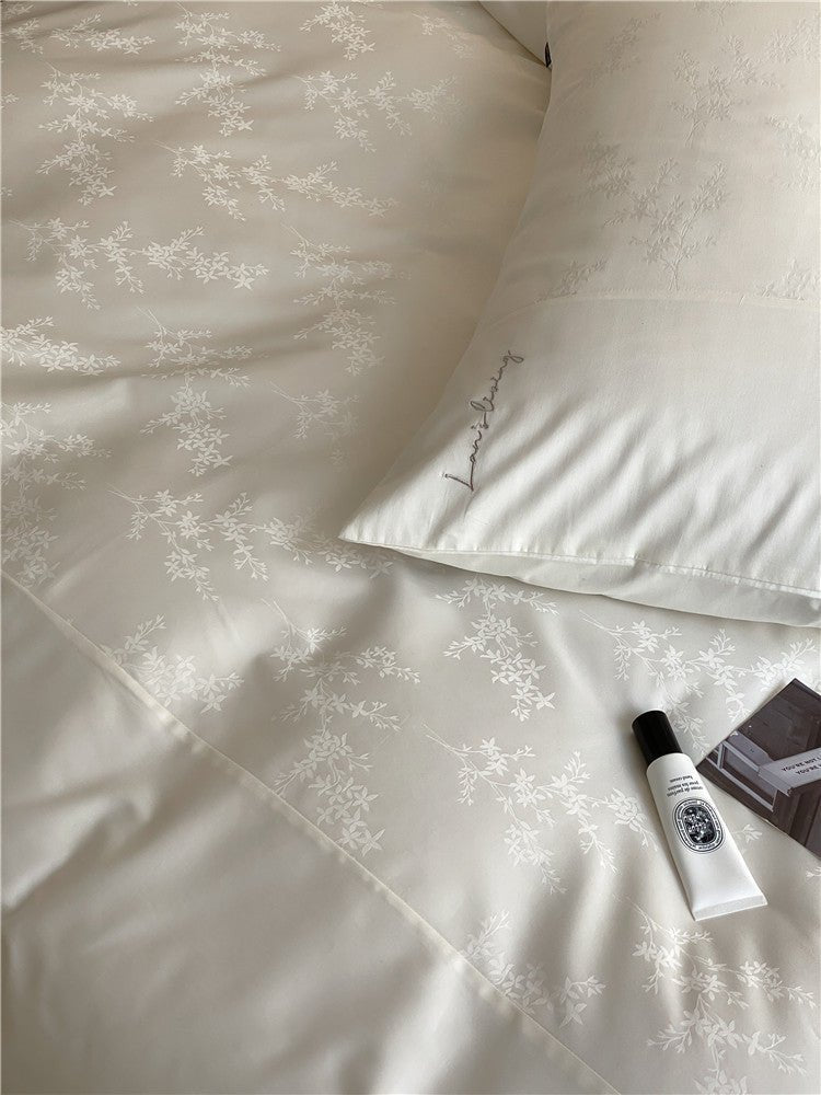 - Ever Lasting - Silky Floral Bedding Set / Snow White - Bedding Set - Ever Lasting