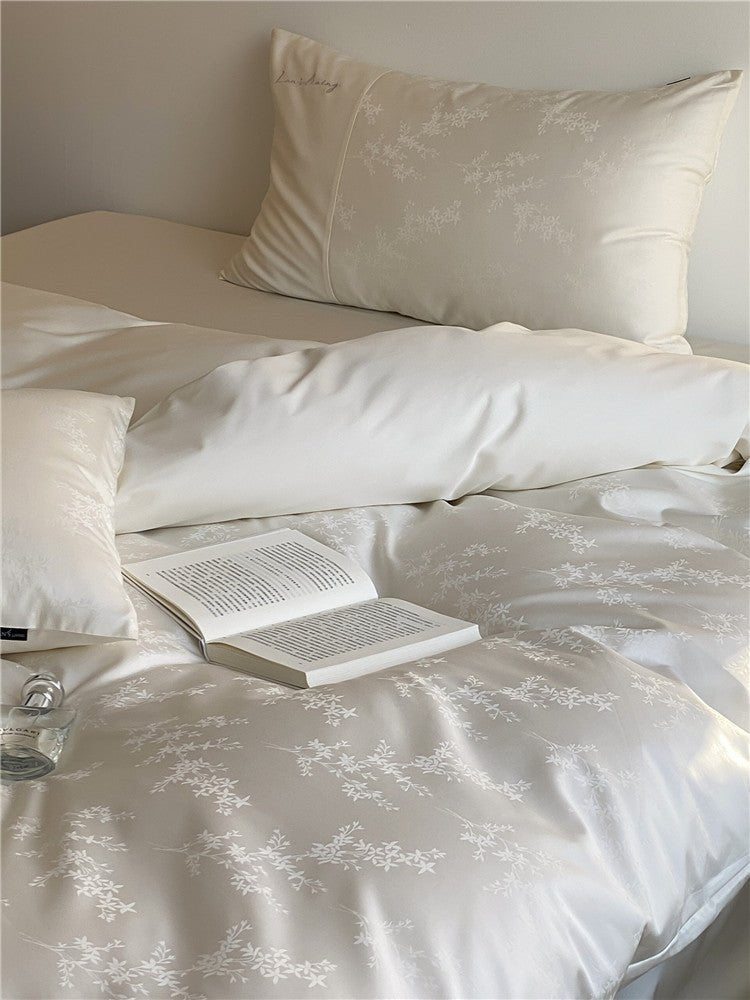 - Ever Lasting - Silky Floral Bedding Set / Snow White - Bedding Set - Ever Lasting