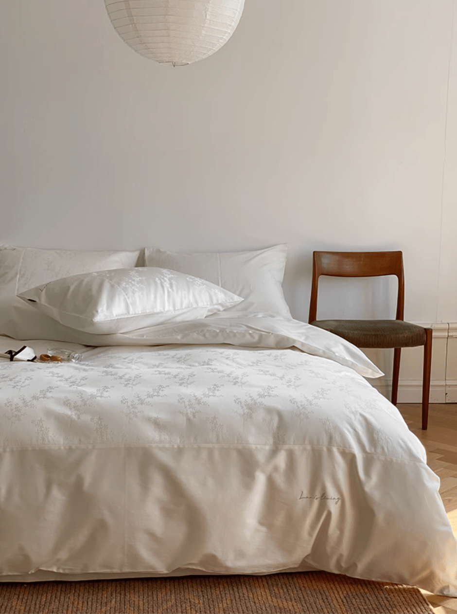 - Ever Lasting - Silky Floral Bedding Set / Snow White - Bedding Set - Ever Lasting