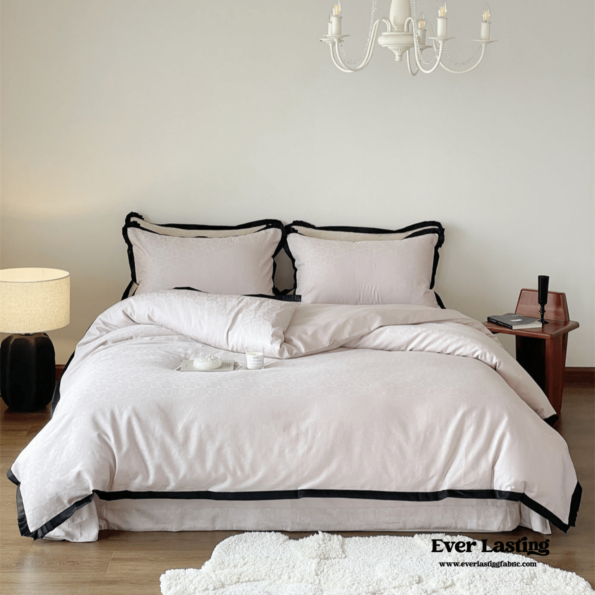 Silky Luxury Heart Textured Bedding Bundle - Ever Lasting