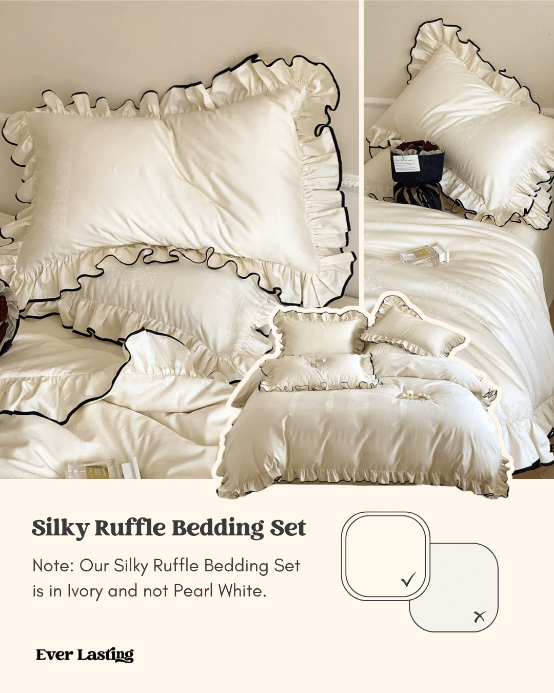 - Ever Lasting - Silky Ruffle Bed Sheet - Bed Sheets - Ever Lasting