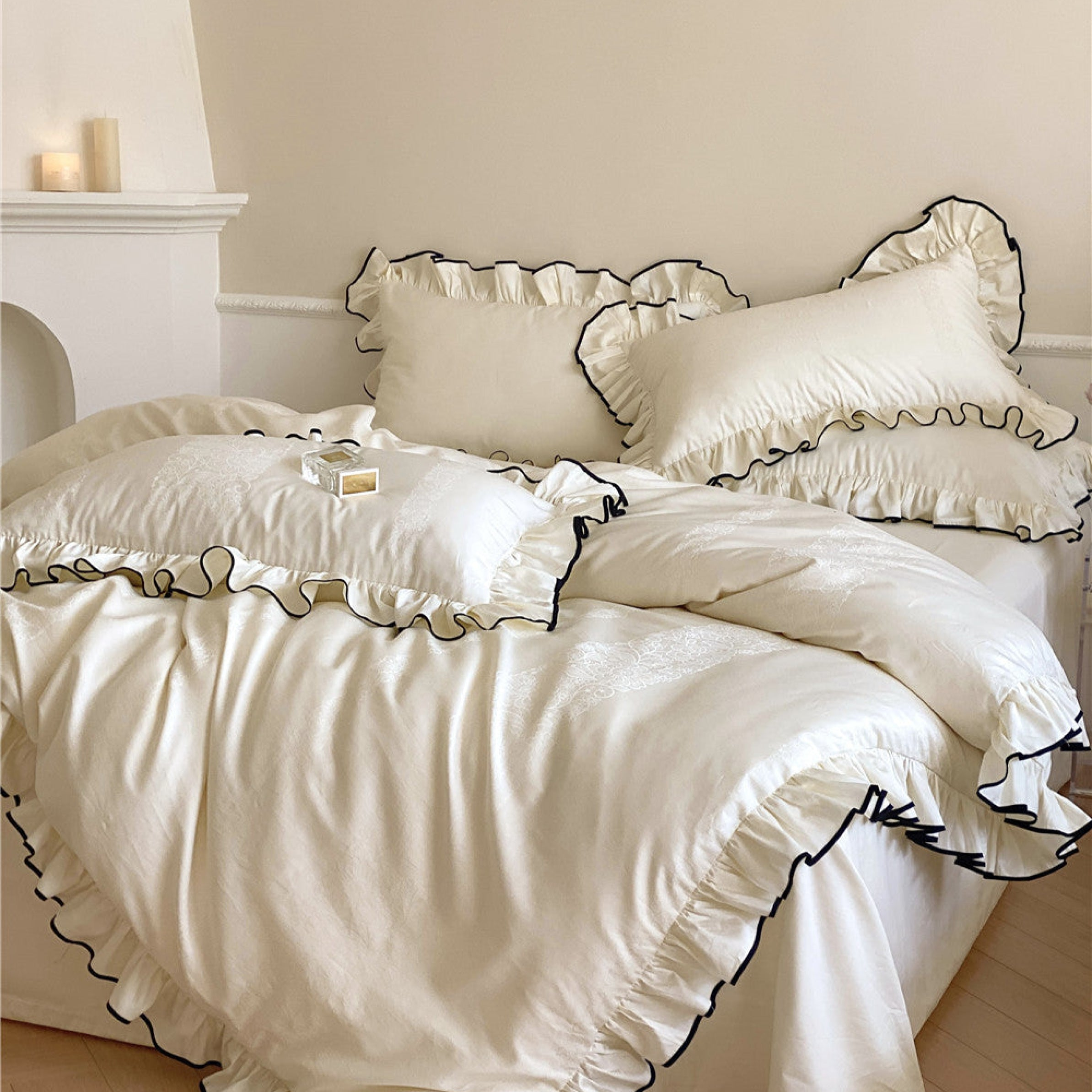 Silky Ruffle Duvet Cover Duvet Cover