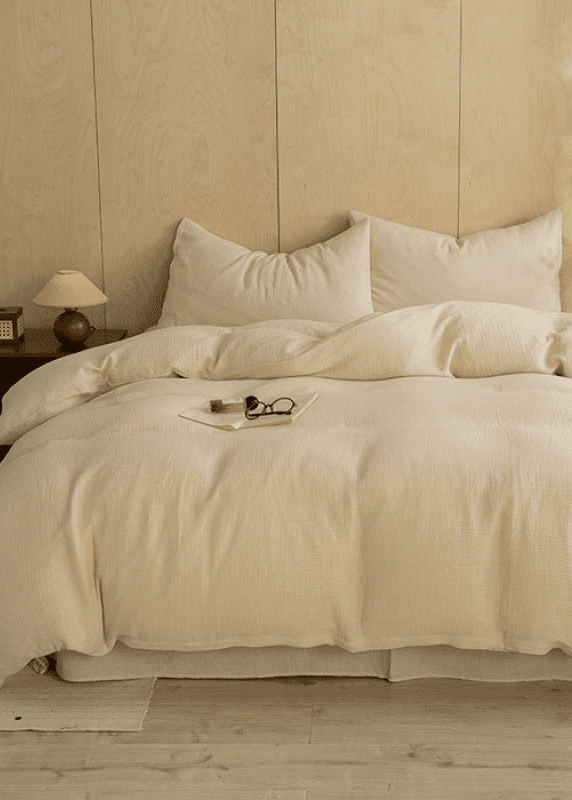 - Ever Lasting - Simon Double Gauze Bedding Set / White - Bedding Set - Ever Lasting