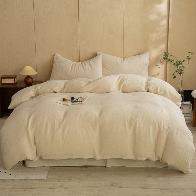 - Ever Lasting - Simon Double Gauze Bedding Set / White - Bedding Set - Ever Lasting