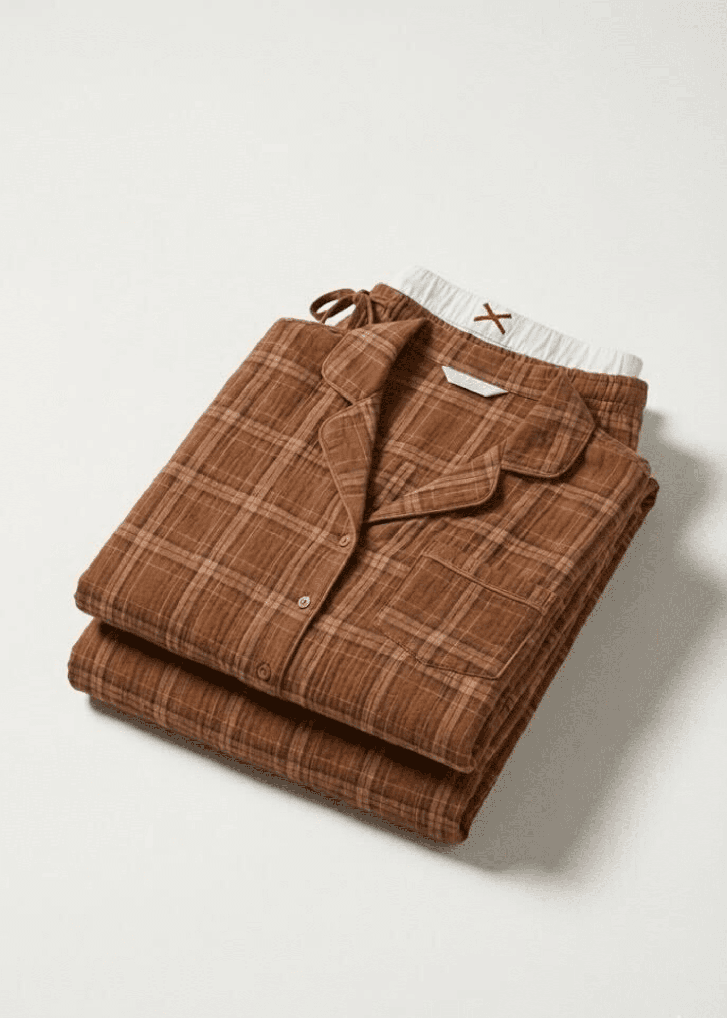 - Ever Lasting - Simone Plaid Milk Silk Lapel Pajama Set / Plaid - Pajama Set - Ever Lasting