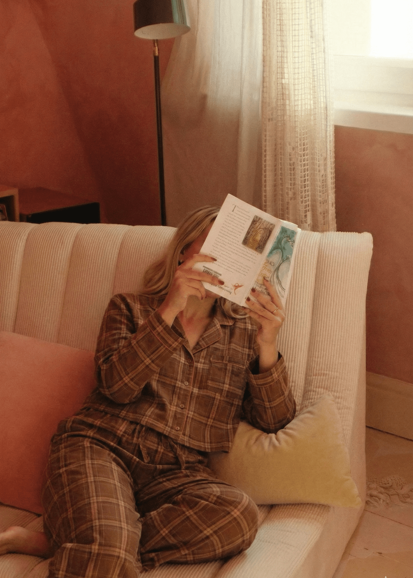 - Ever Lasting - Simone Plaid Milk Silk Lapel Pajama Set / Plaid - Pajama Set - Ever Lasting