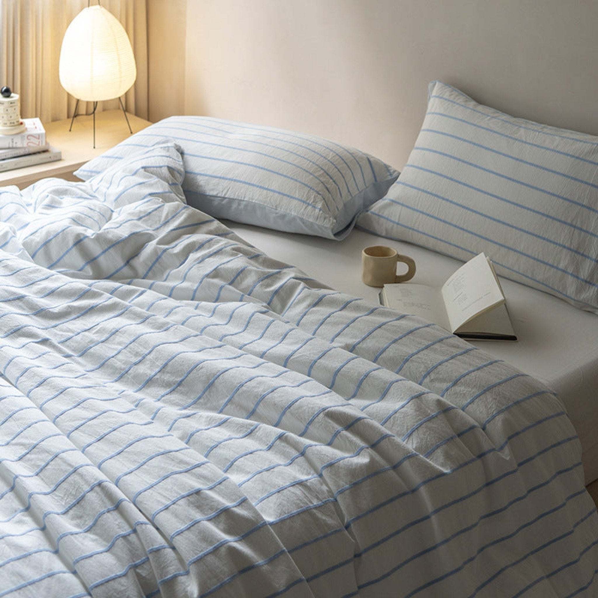Skye Refreshing Striped Bedding Set / Blue - Ever Lasting
