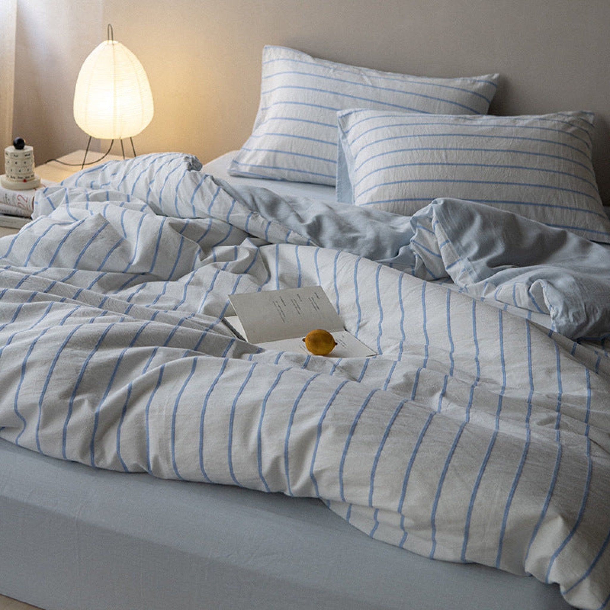 Skye Refreshing Striped Bedding Set / Blue - Ever Lasting