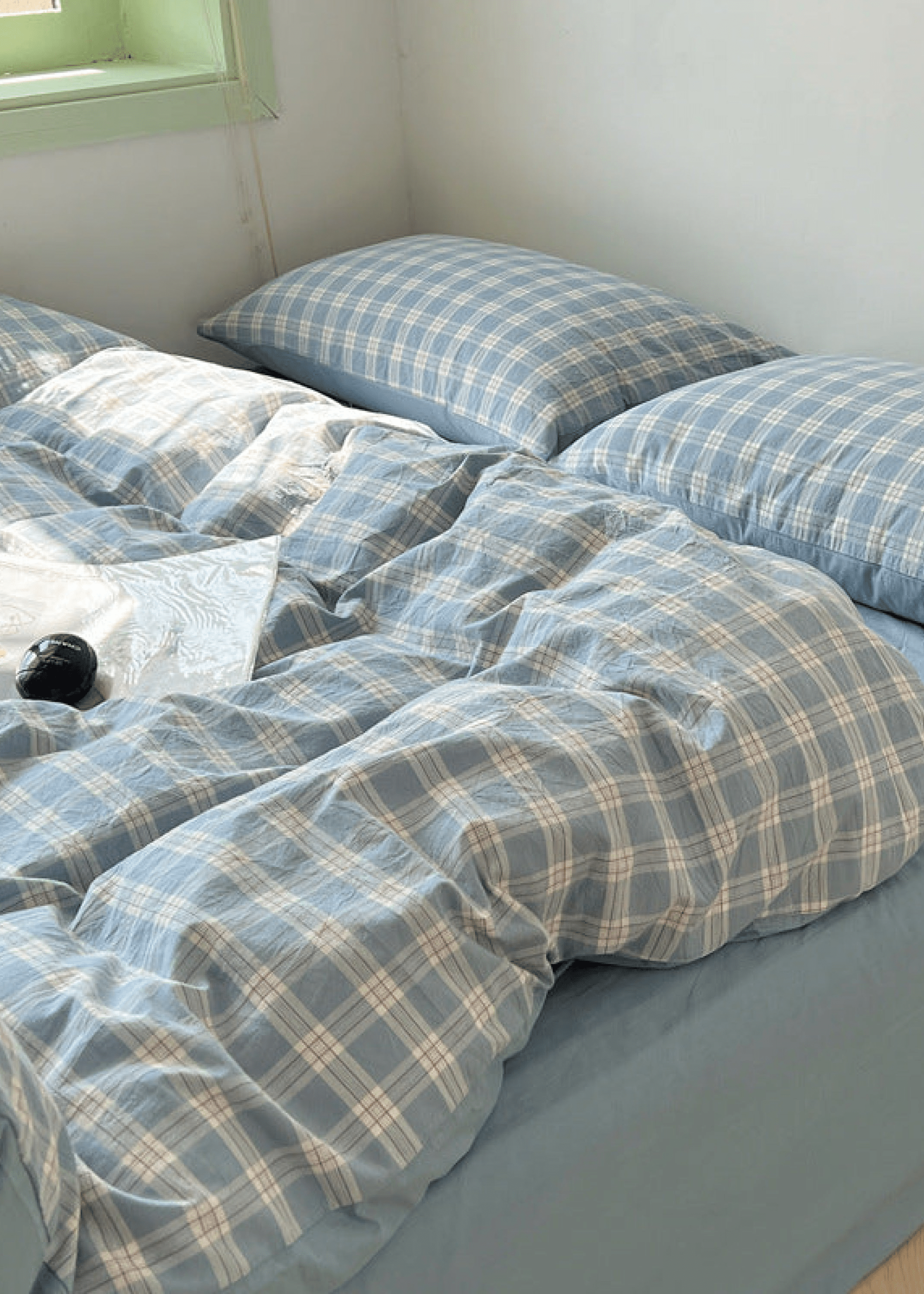- Ever Lasting - Soft Blend Plaid Bedding Set / Blue - Bedding Set - Ever Lasting