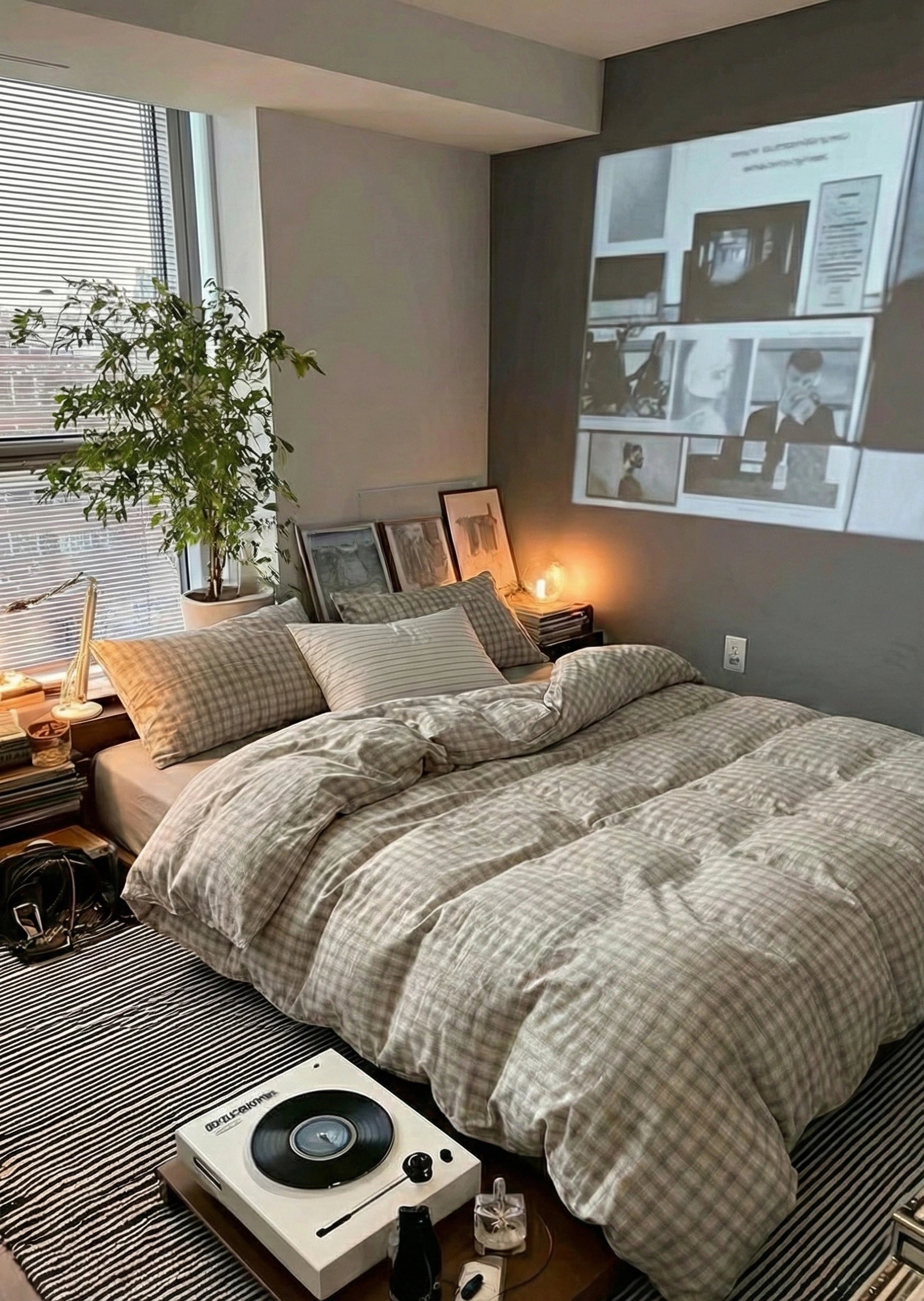 - Ever Lasting - Soft Blend Plaid Bedding Set / Gray - Bedding Set - Ever Lasting