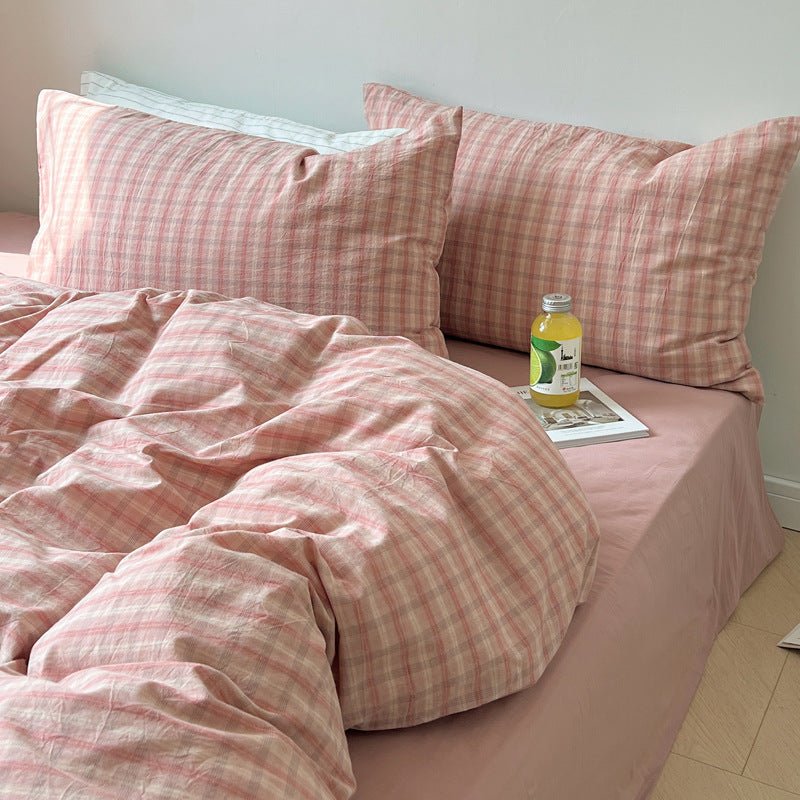 - Ever Lasting - Soft Blend Plaid Bedding Set / Gray - Bedding Set - Ever Lasting
