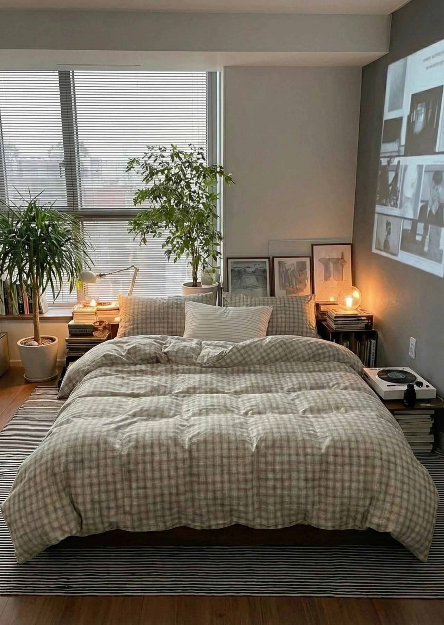 - Ever Lasting - Soft Blend Plaid Bedding Set / Gray - Bedding Set - Ever Lasting