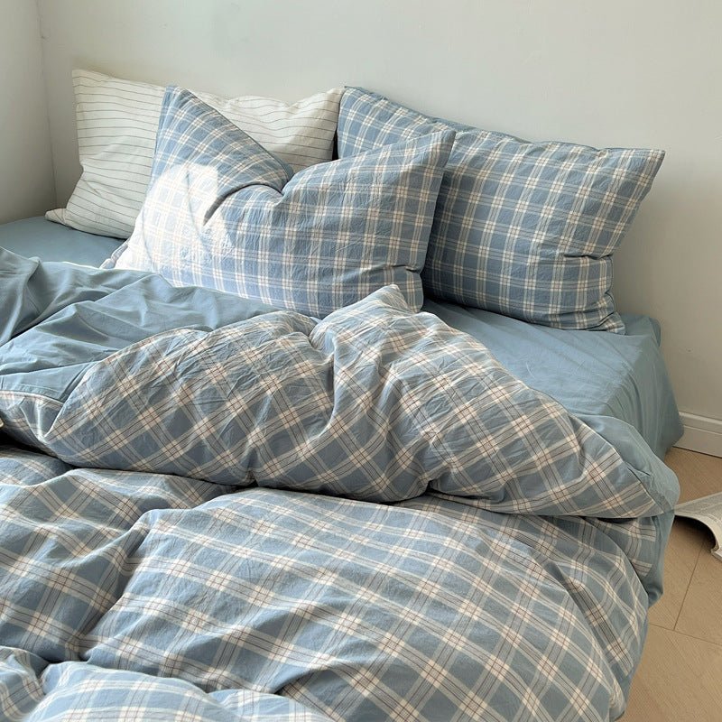- Ever Lasting - Soft Blend Plaid Bedding Set / Pink - Bedding Set - Ever Lasting