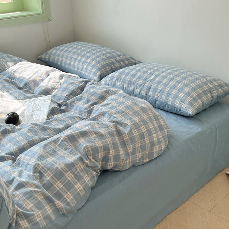 - Ever Lasting - Soft Blend Plaid Bedding Set / Pink - Bedding Set - Ever Lasting