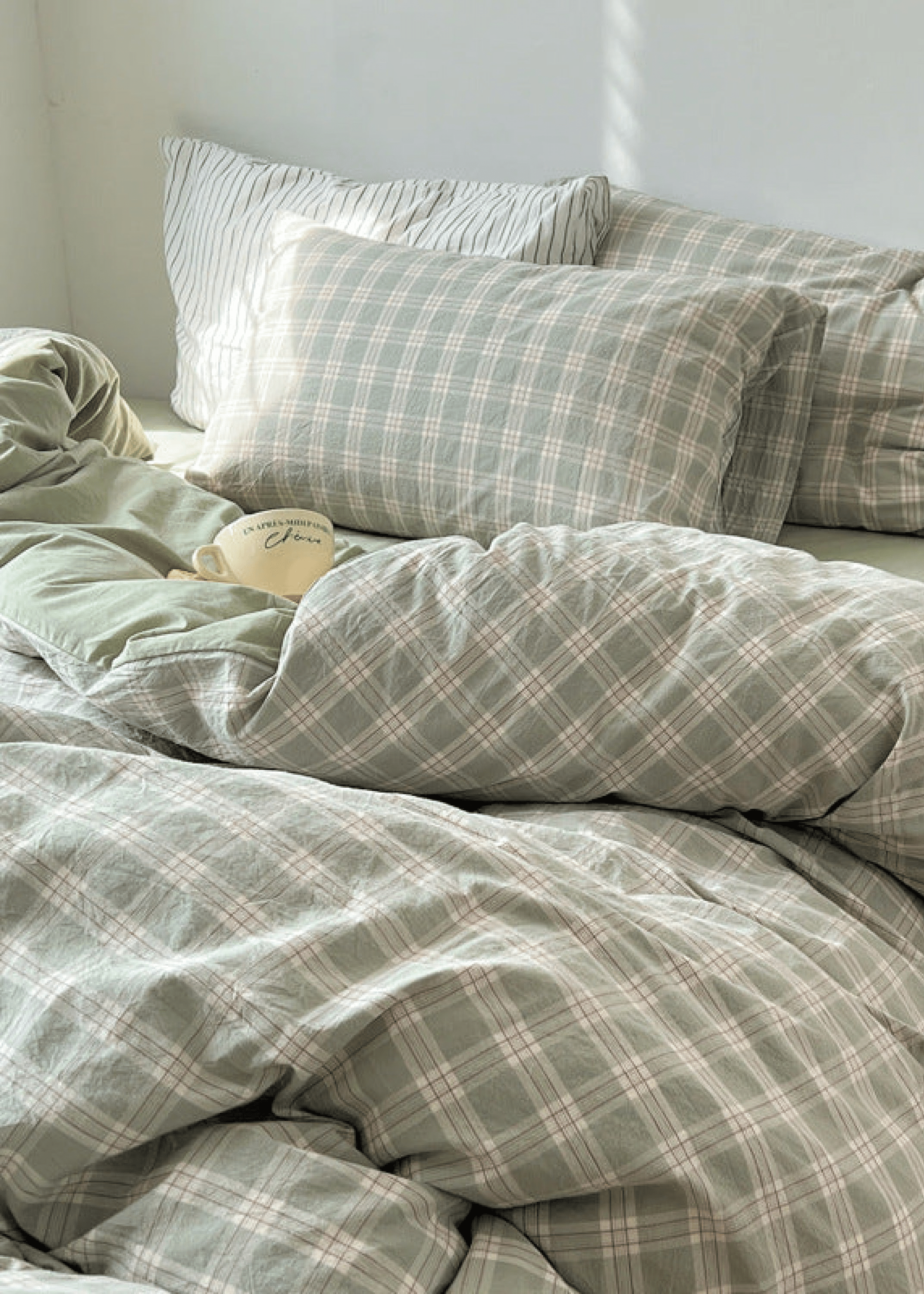 - Ever Lasting - Soft Blend Plaid Bedding Set / Pink - Bedding Set - Ever Lasting