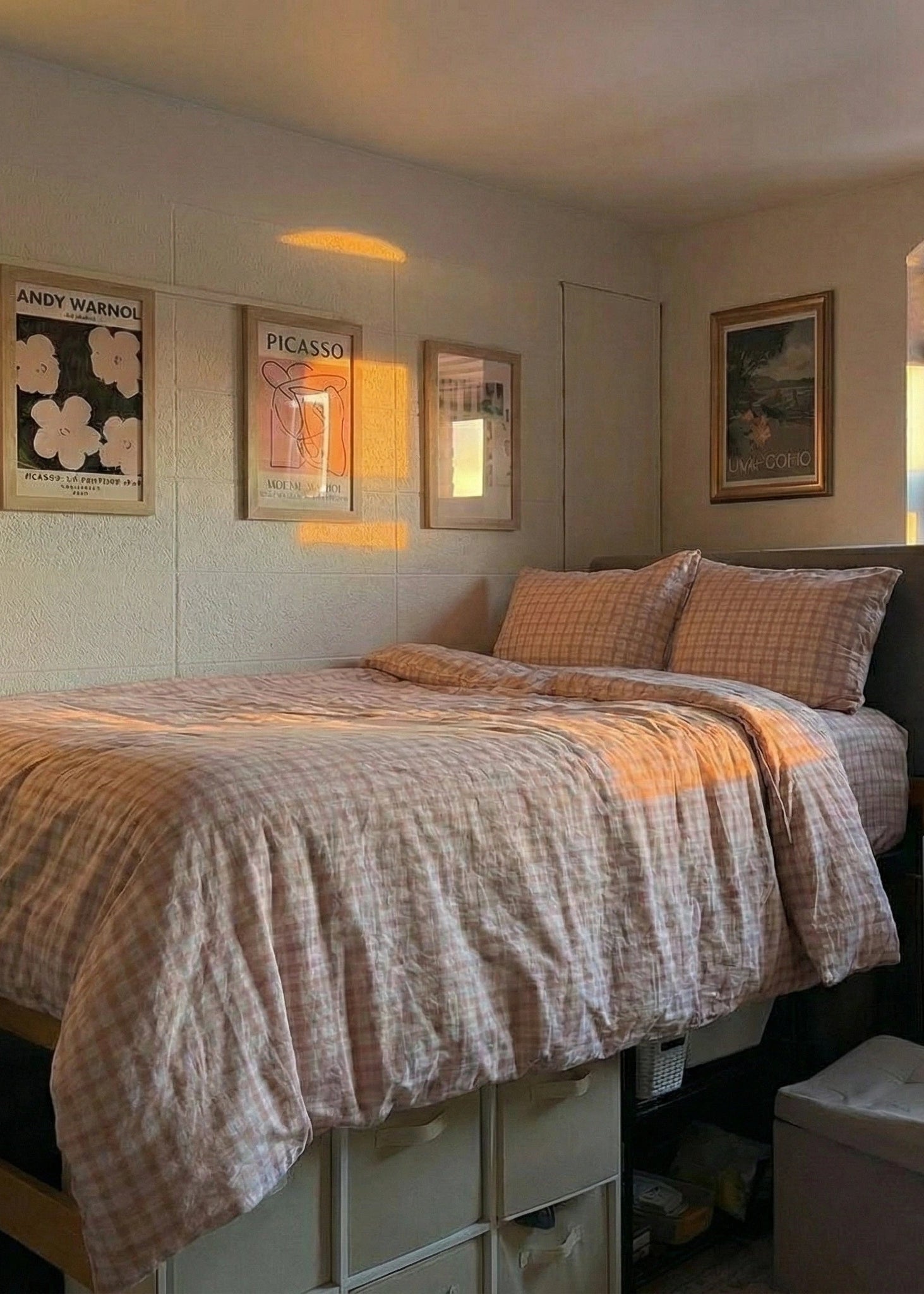 - Ever Lasting - Soft Blend Plaid Dorm Bedding Set / Pink - Bedding Set - Ever Lasting