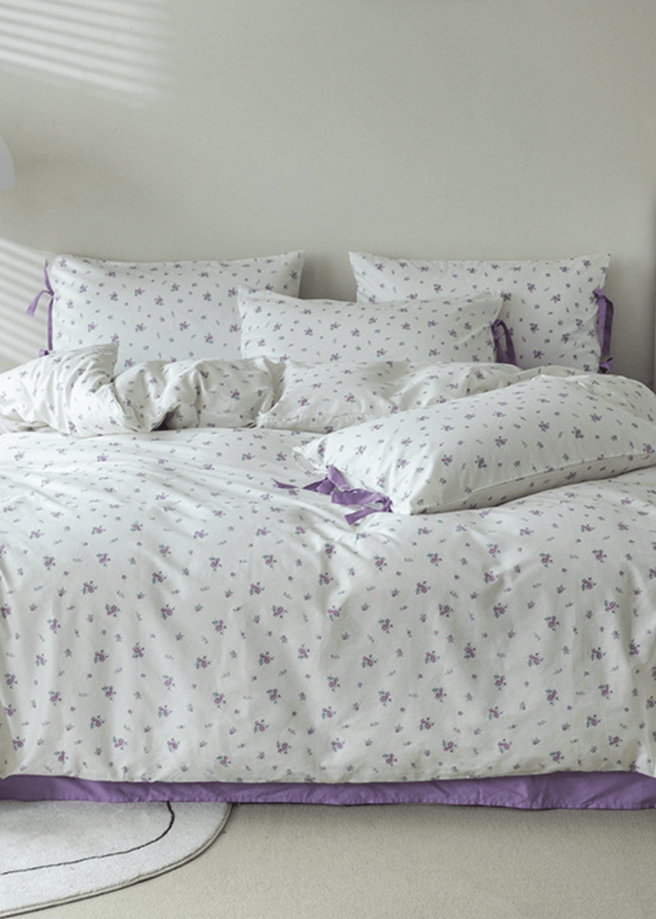 - Ever Lasting - Soft Cottage Blue Ribbon Bedding Set / Blue - Bedding Set - Ever Lasting