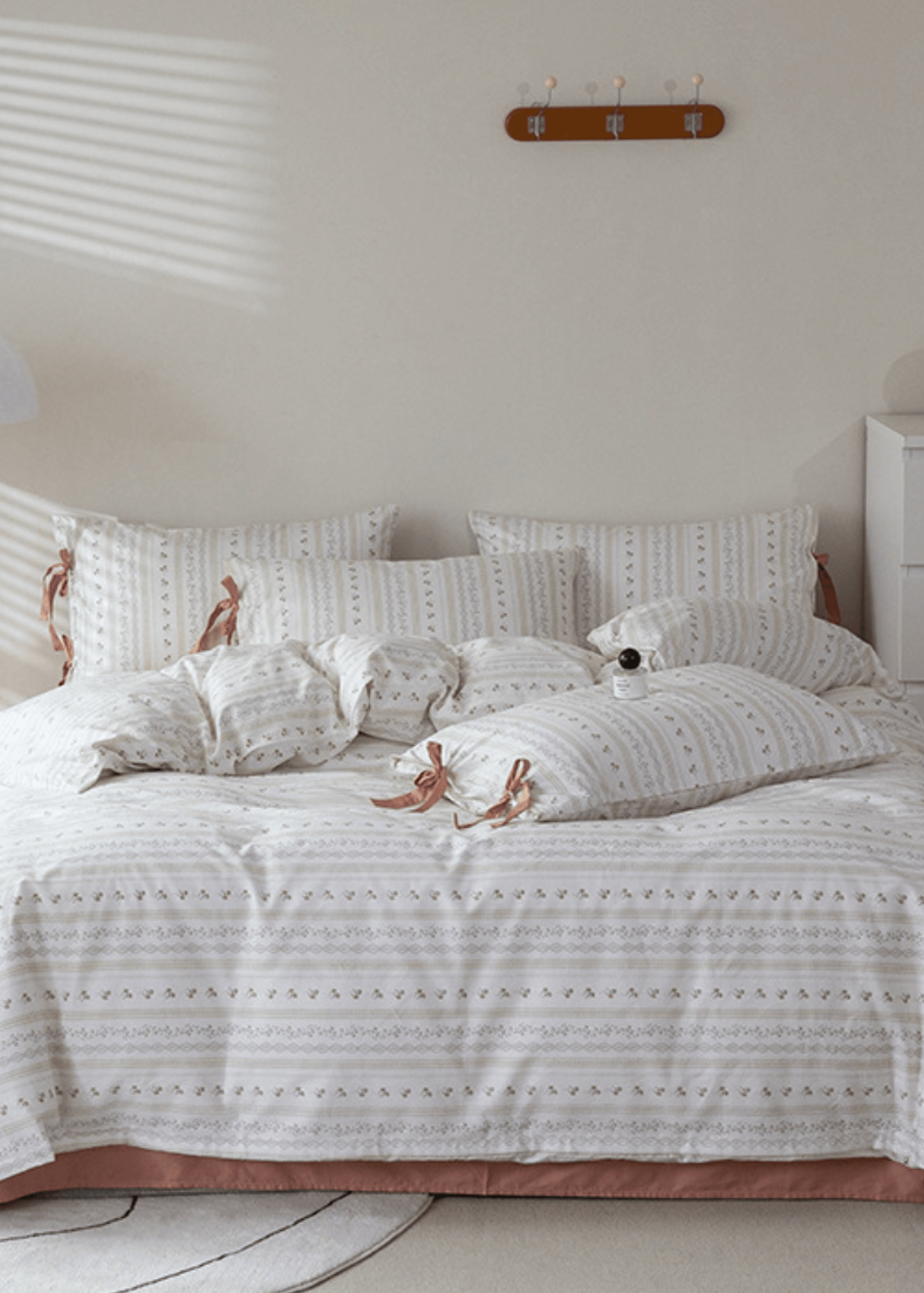 - Ever Lasting - Soft Cottage Blue Ribbon Bedding Set / Blue - Bedding Set - Ever Lasting