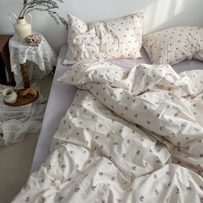 - Ever Lasting - Soft Floral Small Room Bedding Set / Purple - Bedding Set - Ever Lasting