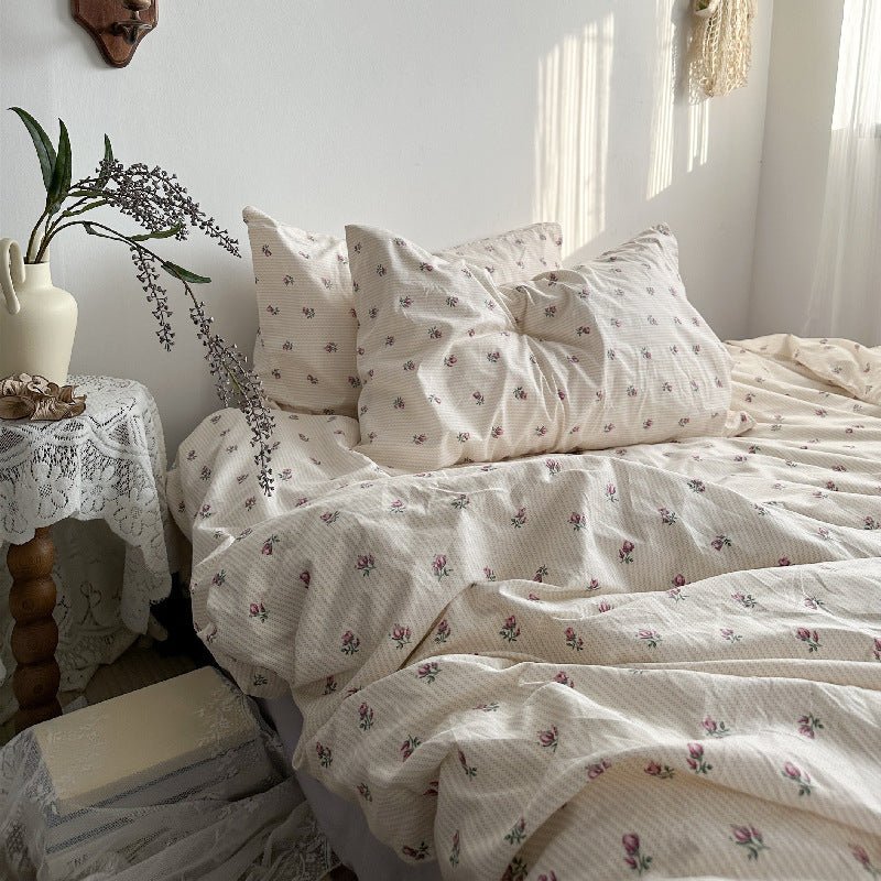 - Ever Lasting - Soft Floral Small Room Bedding Set / Purple - Bedding Set - Ever Lasting