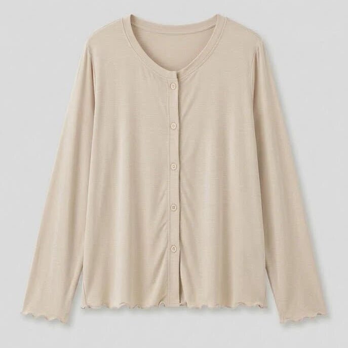 - Ever Lasting - Solid Ruffle V Tank and Long Pants with Cardigan Modal Pajama Set - Pajamas - Ever Lasting