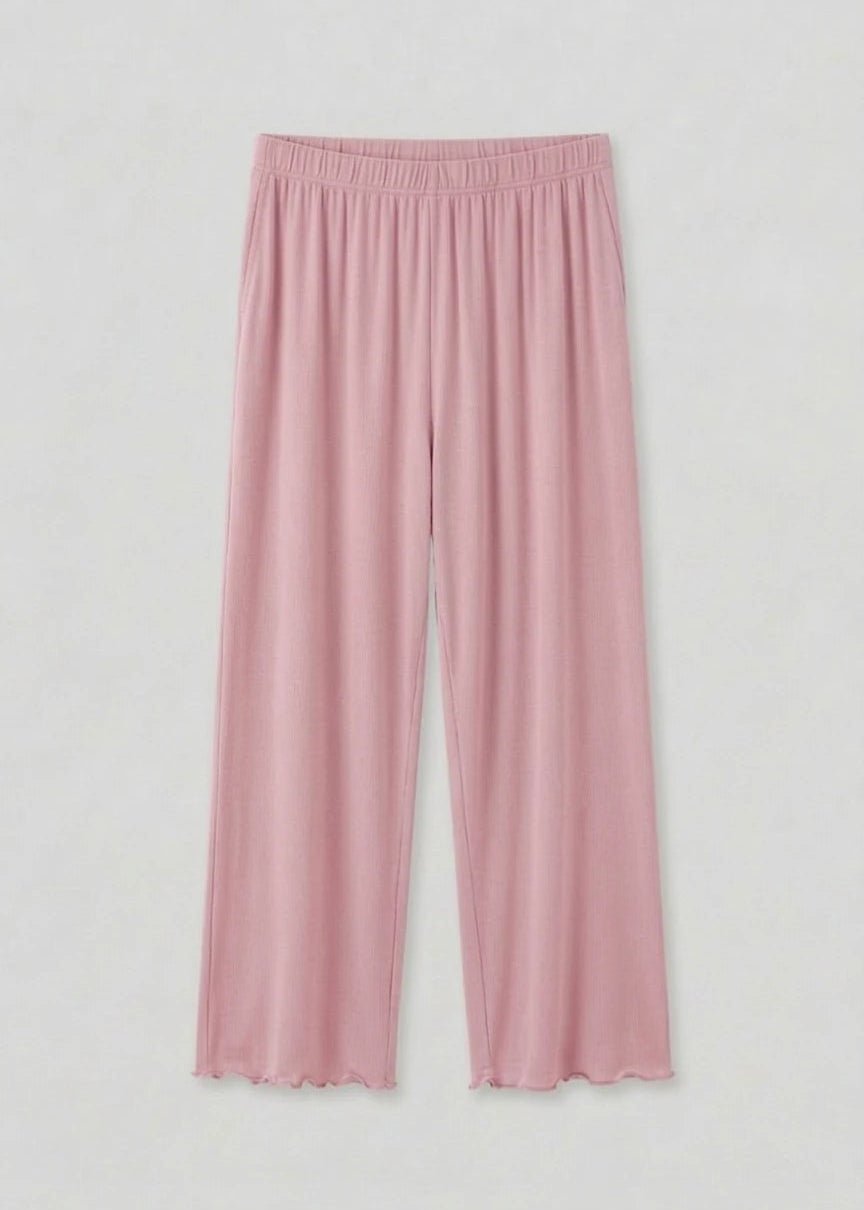 - Ever Lasting - Solid Ruffle V Tank and Long Pants with Cardigan Modal Pajama Set - Pajamas - Ever Lasting