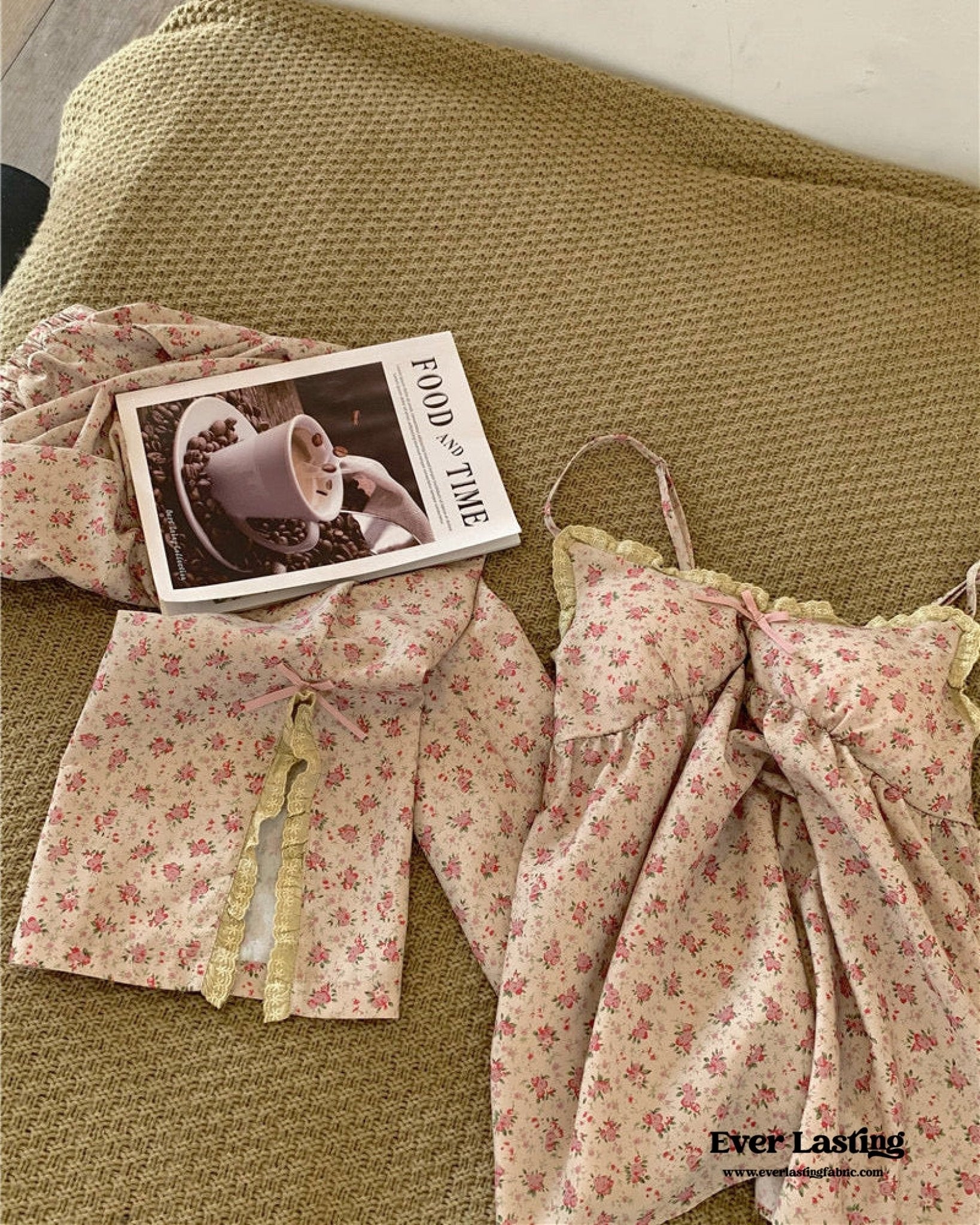 Sophie Pastoral Floral Pajama Set / Red - Ever Lasting