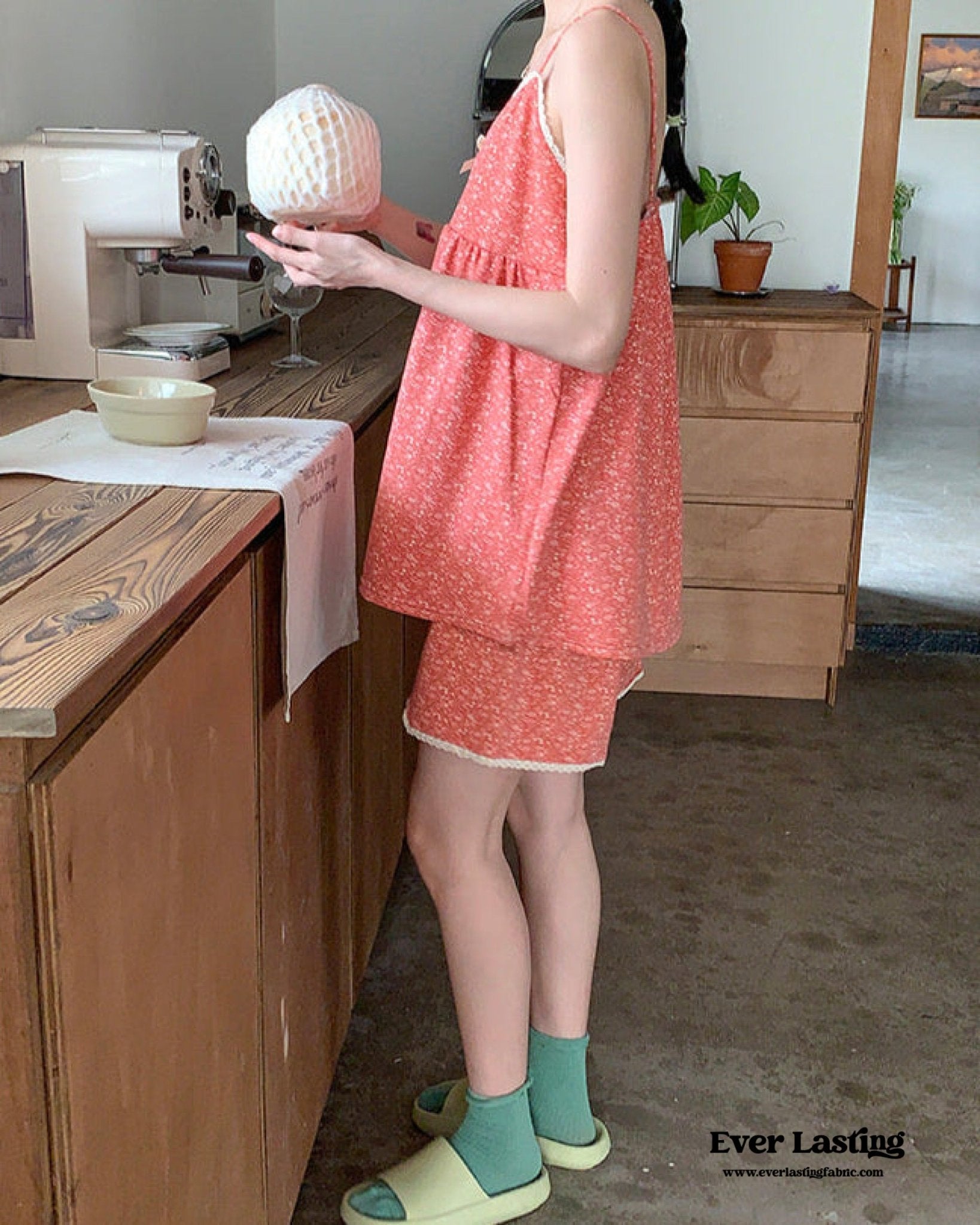 Sophie Pastoral Floral Pajama Set / Red - Ever Lasting