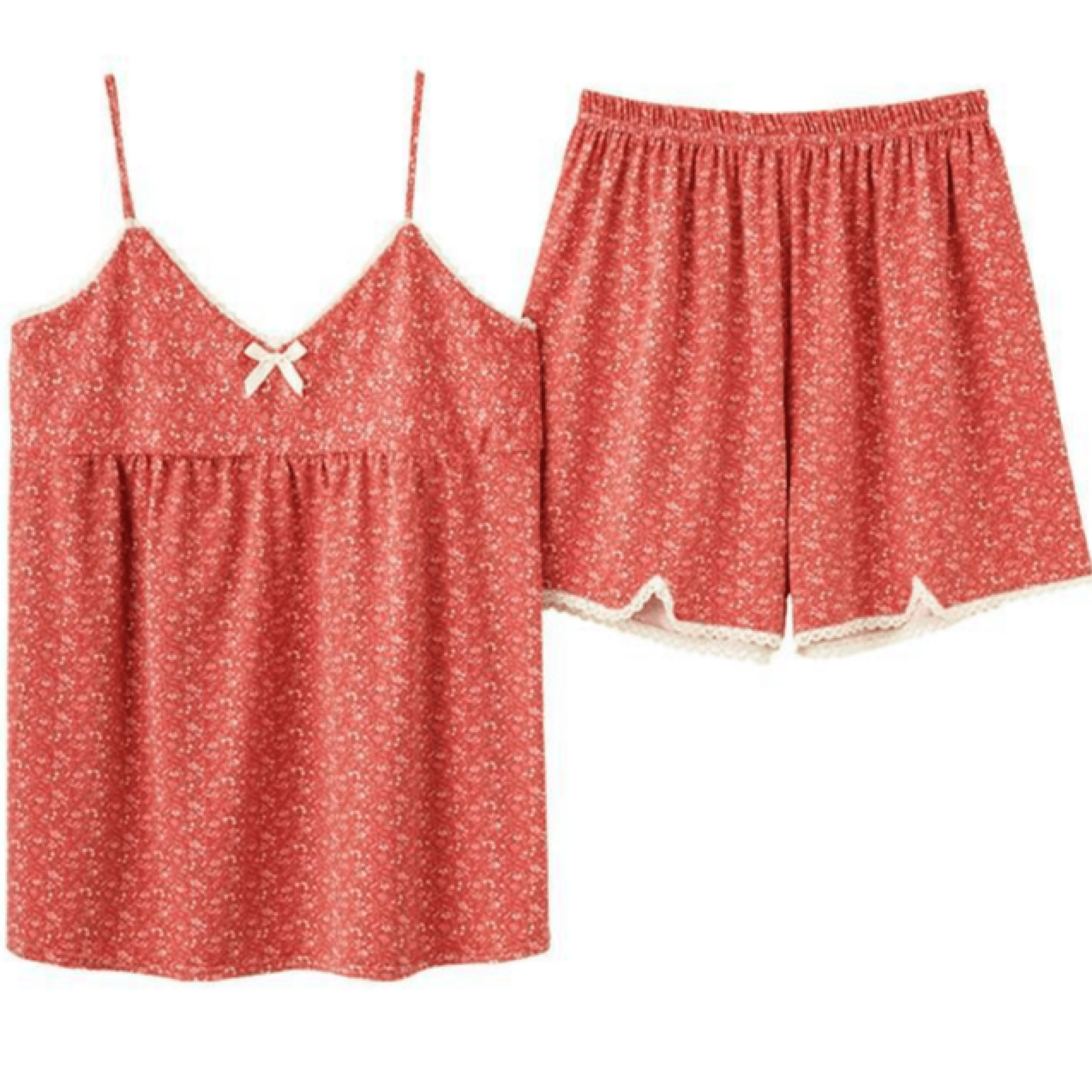 Sophie Pastoral Floral Pajama Set / Red - Ever Lasting
