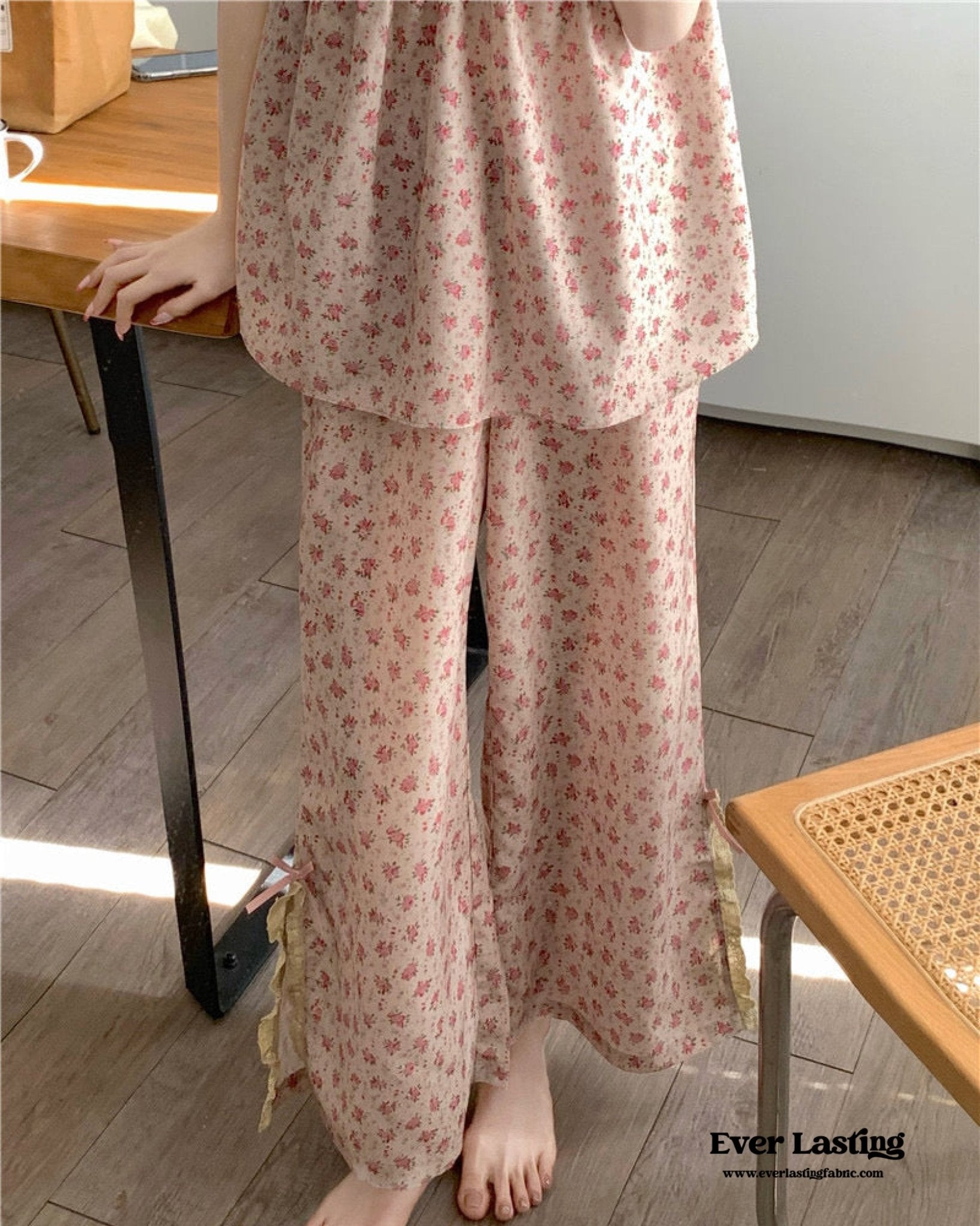Sophie Pastoral Floral Pajama Set / Red - Ever Lasting