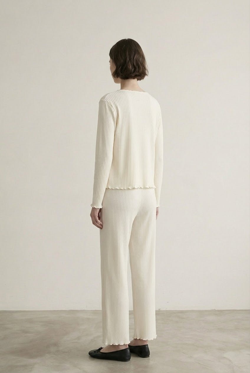 -Ever Lasting - Stardust Long-Sleeve Top Pajama Set / Beige -Pajamas -Ever Lasting