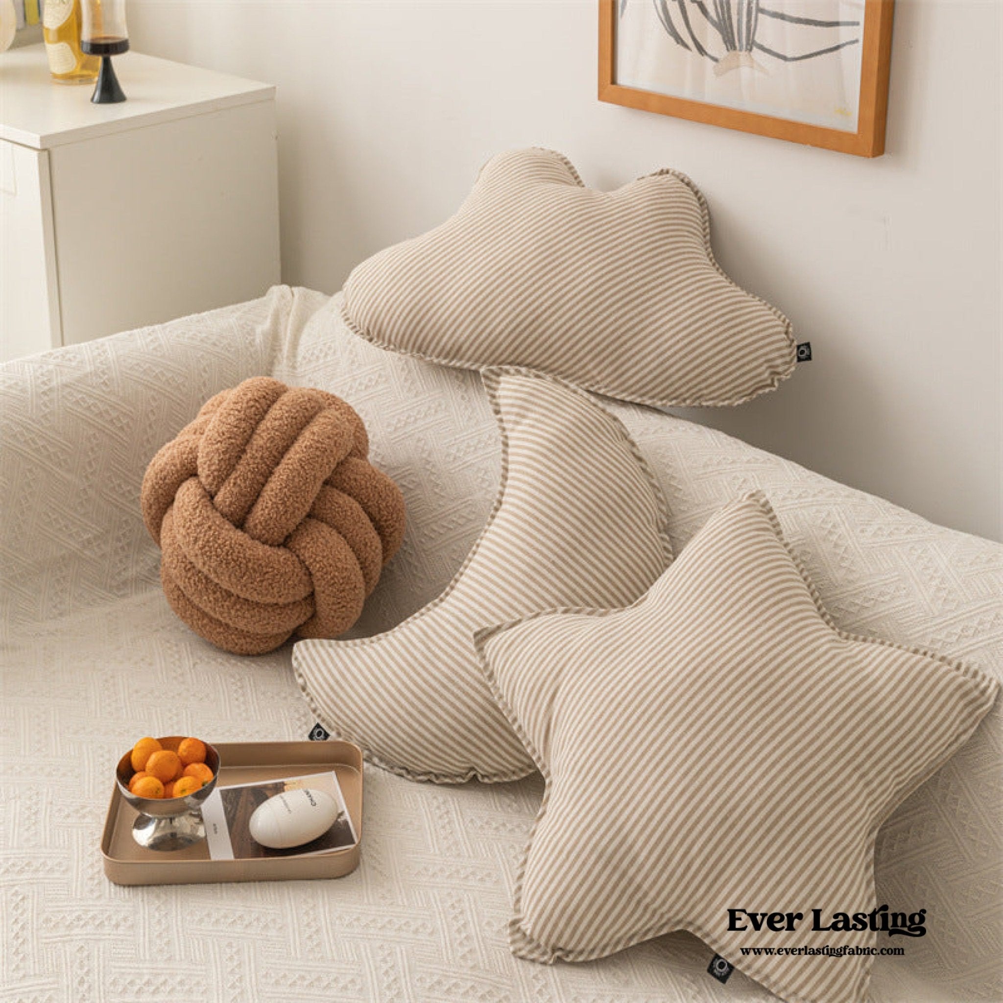 Starry Night Beige Stripe Pillow Set / Candy - Ever Lasting