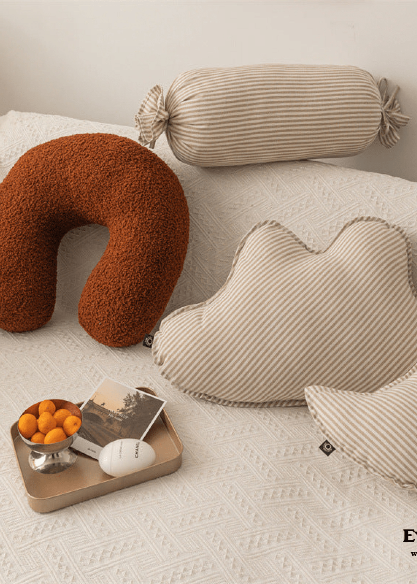 Starry Night Beige Stripe Pillow Set / Candy - Ever Lasting