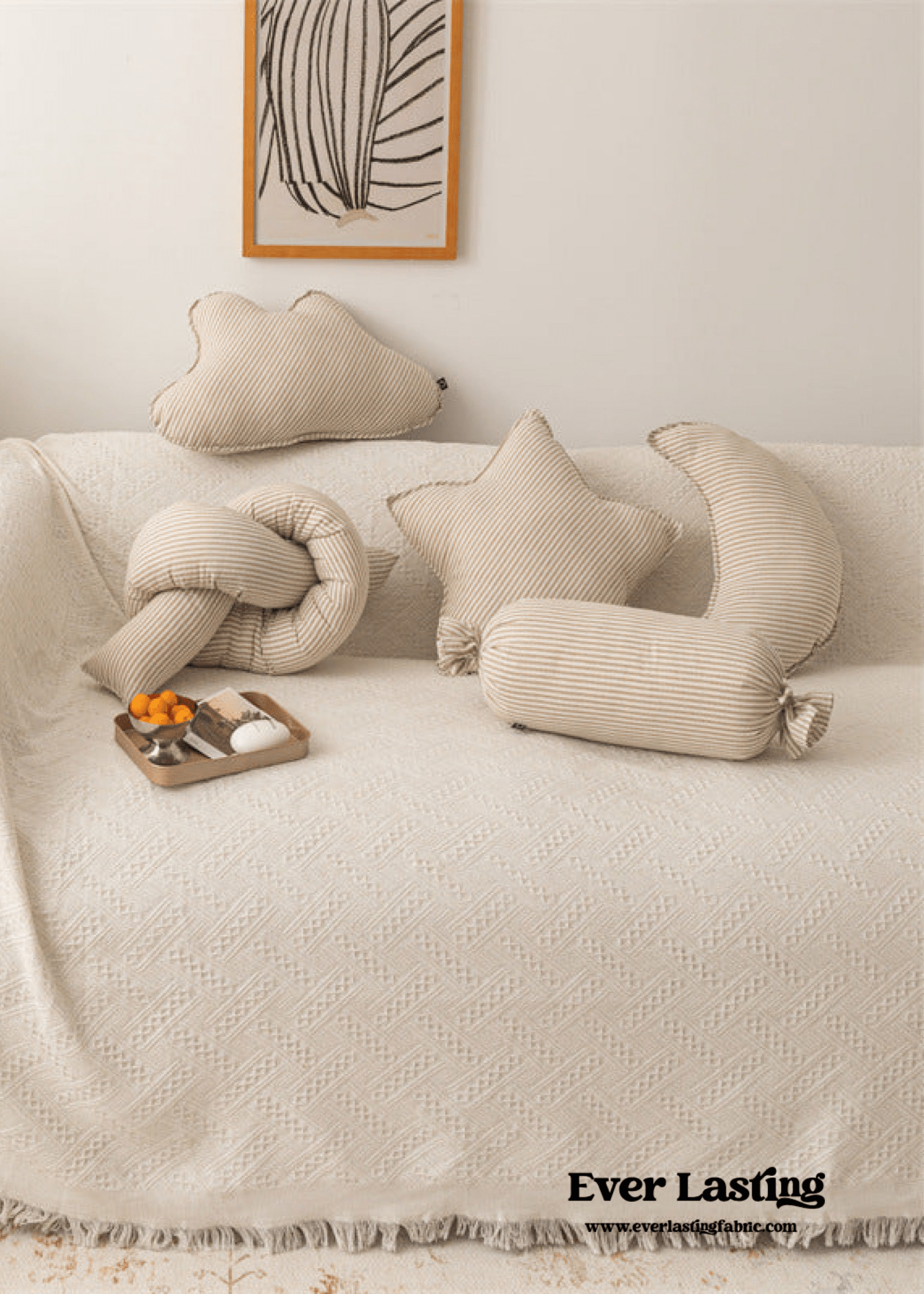 Starry Night Beige Stripe Pillow Set / Candy - Ever Lasting