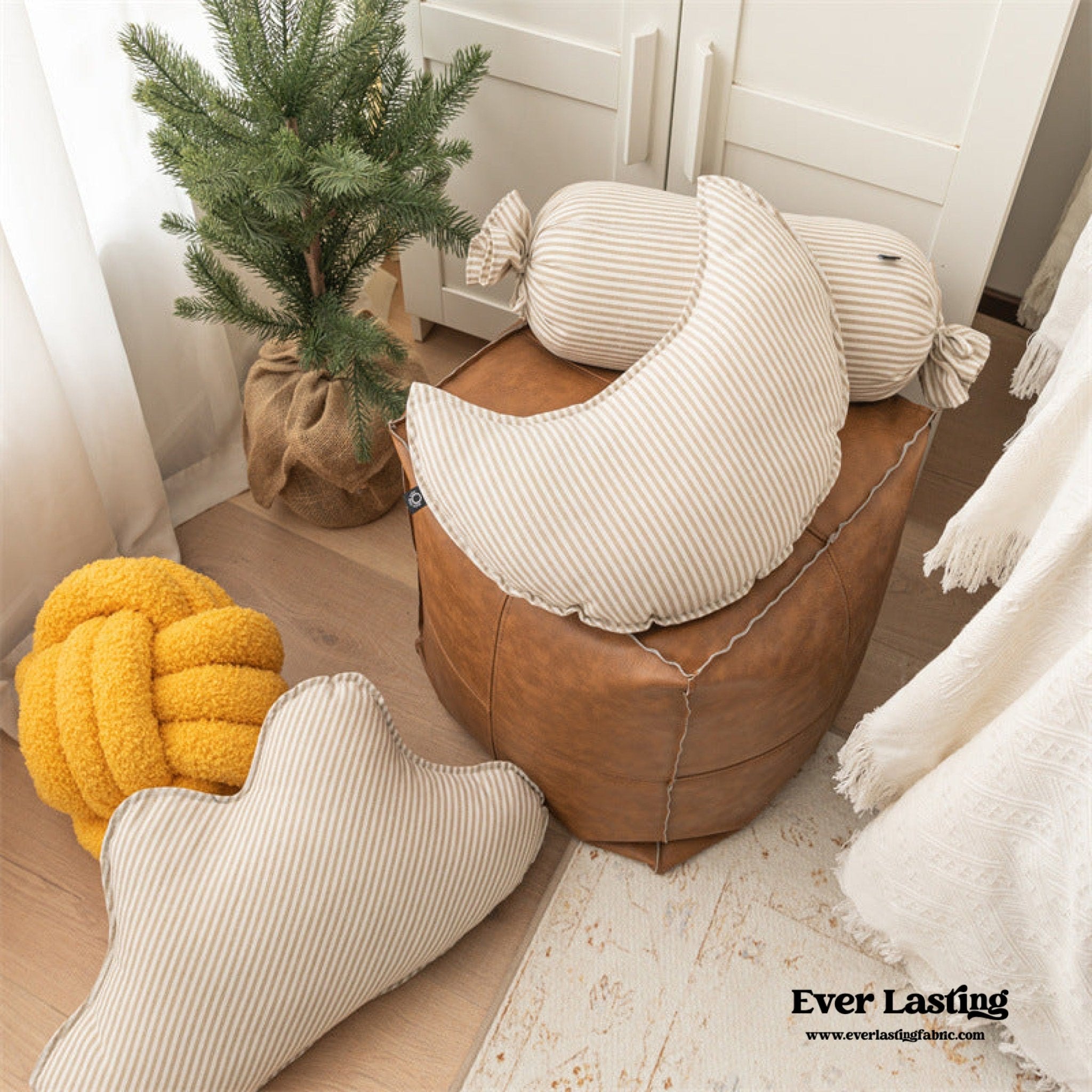 Starry Night Beige Stripe Pillow Set / Cloud - Ever Lasting