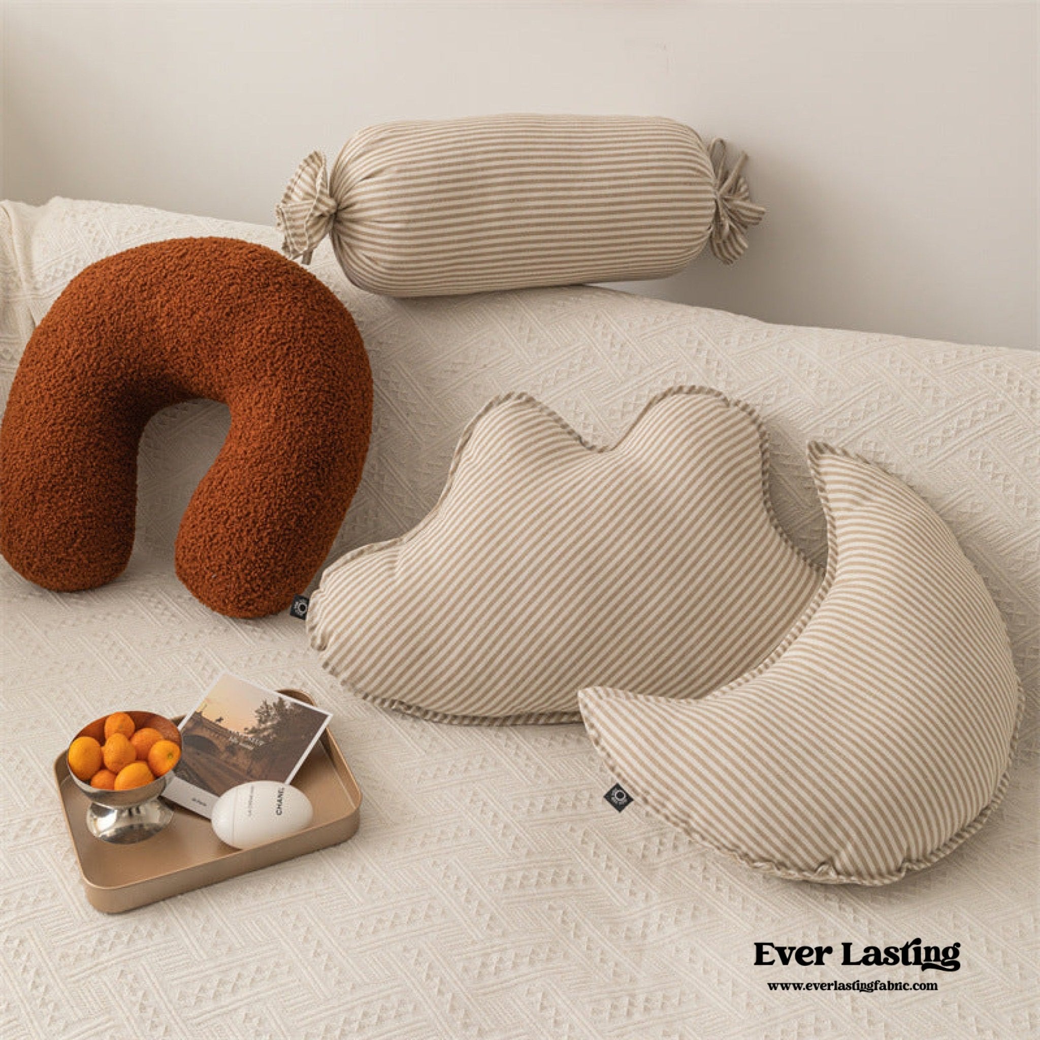Starry Night Beige Stripe Pillow Set / Cloud - Ever Lasting