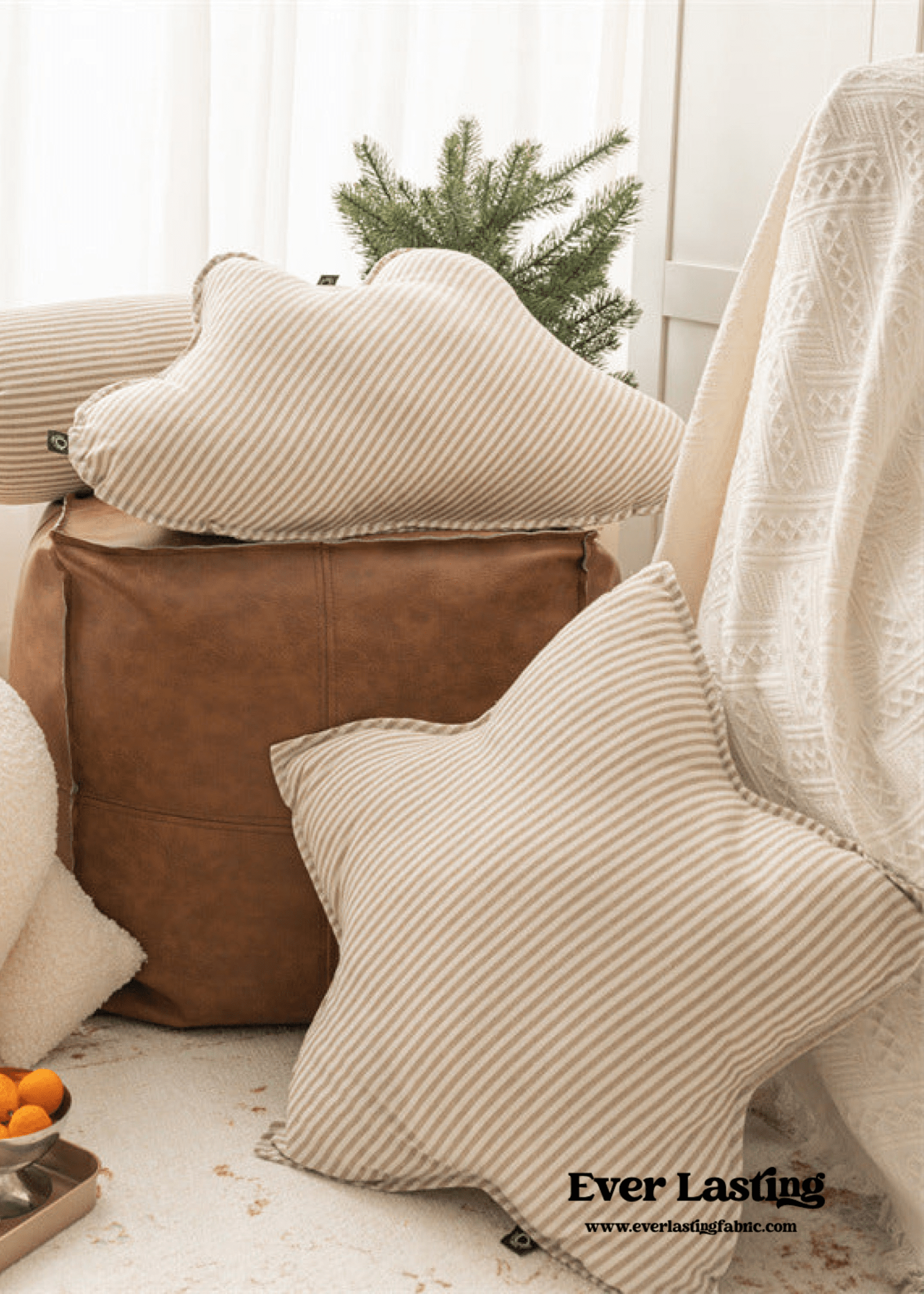 - Ever Lasting - Starry Night Beige Stripe Pillow Set / Cloud - Pillow - Ever Lasting