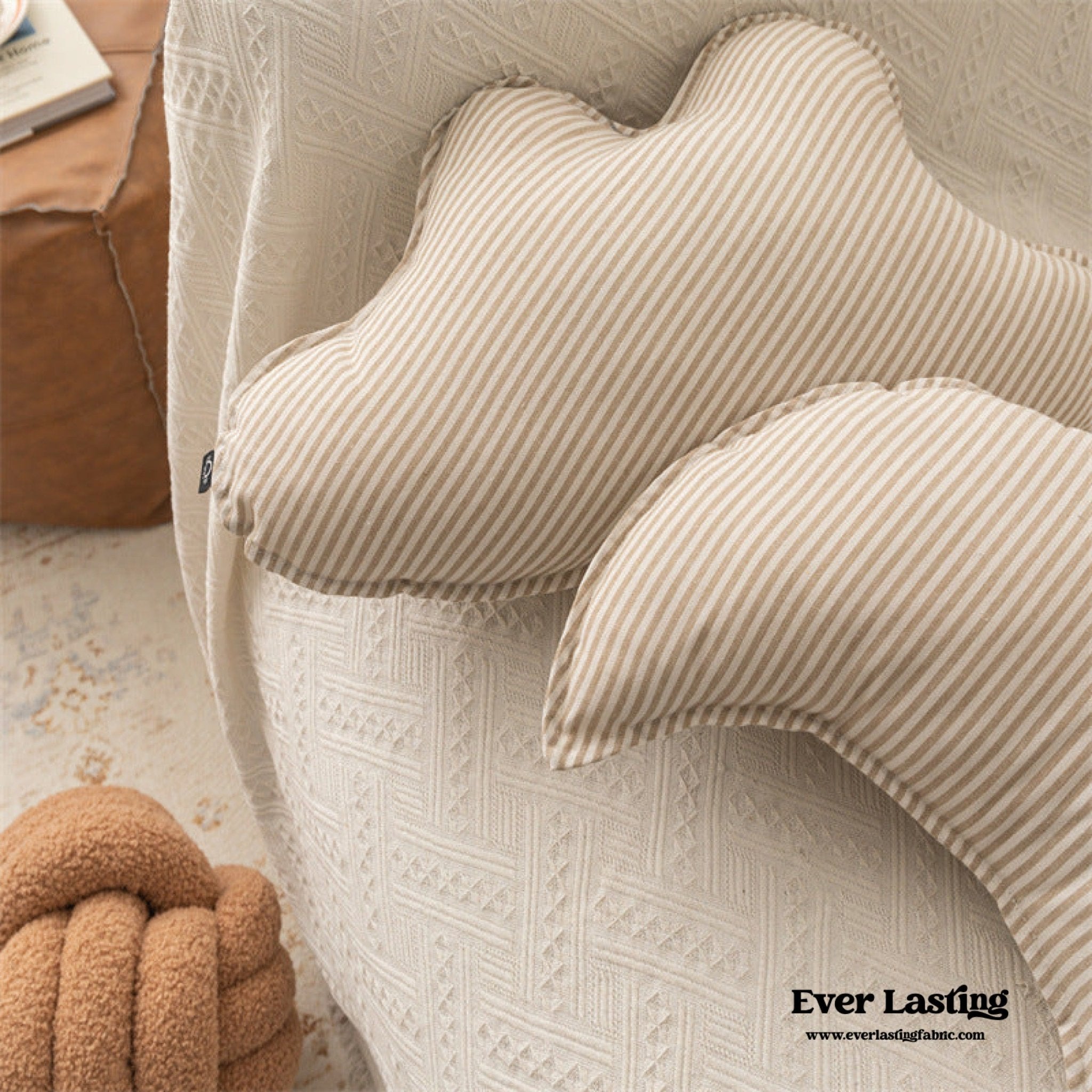 Starry Night Beige Stripe Pillow Set / Twist - Ever Lasting
